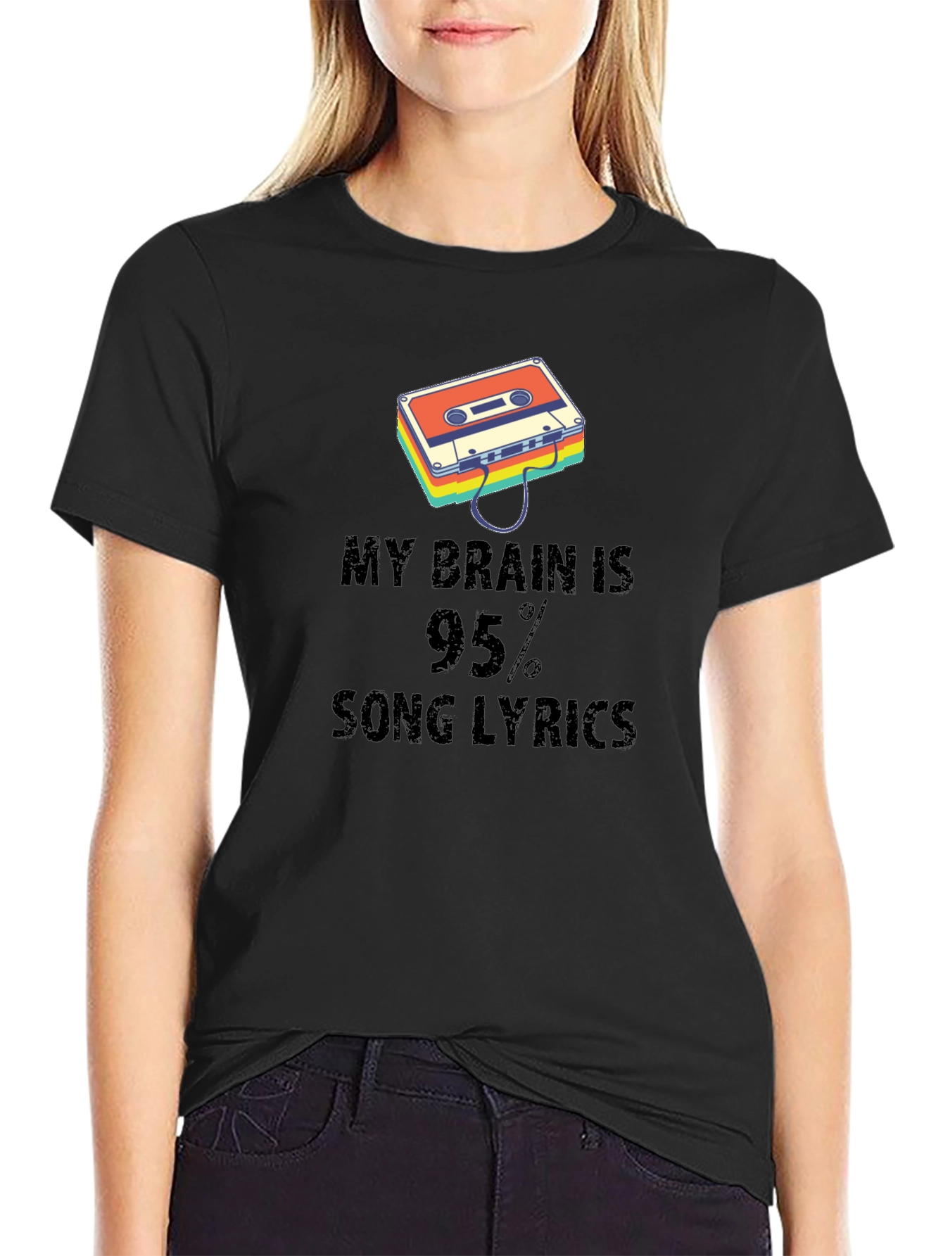 Black My Brain is 95% Song Lyrics Graphic Tee view 2