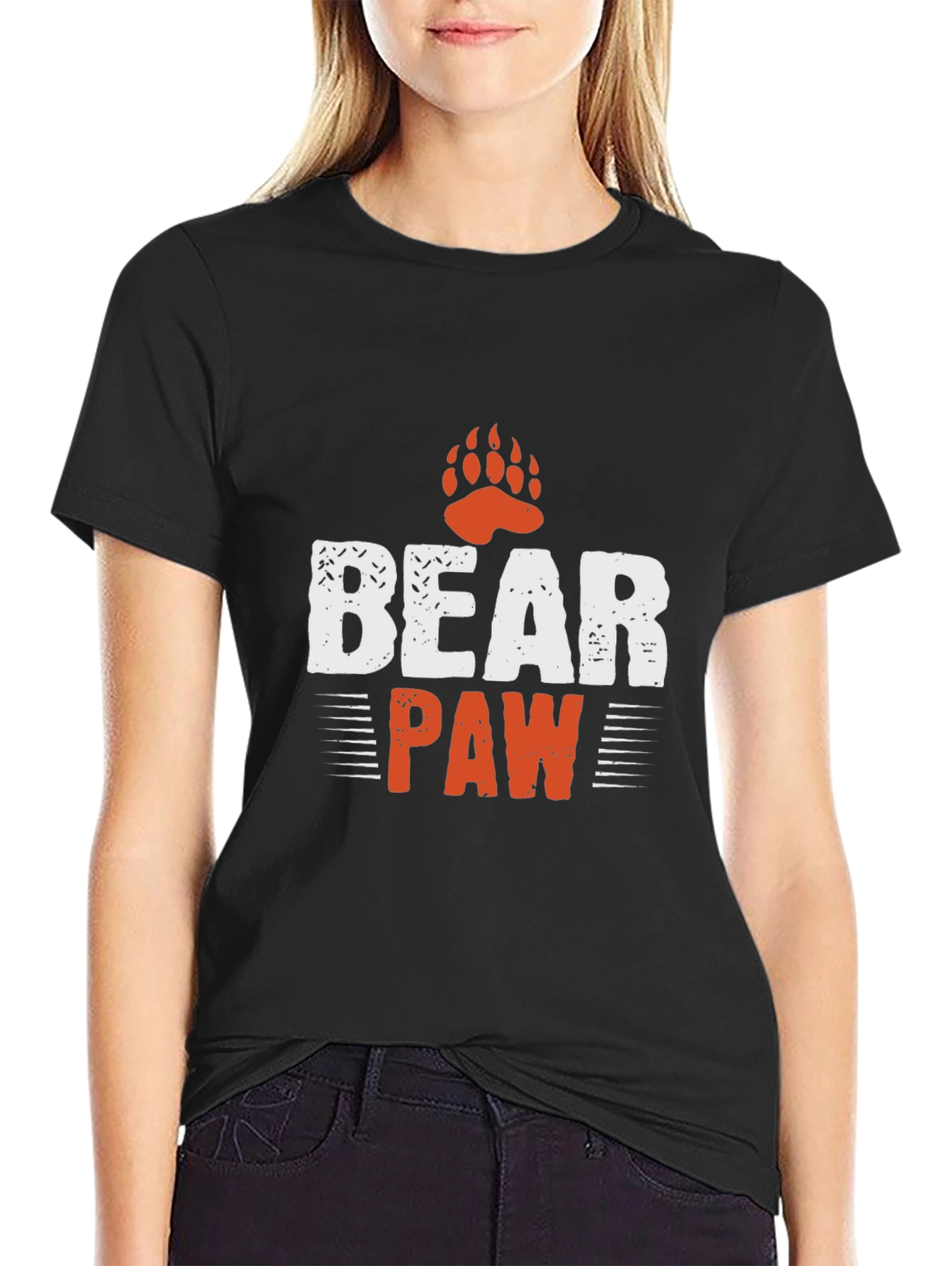 Black Men's Black Bear Paw Graphic Tee view 2