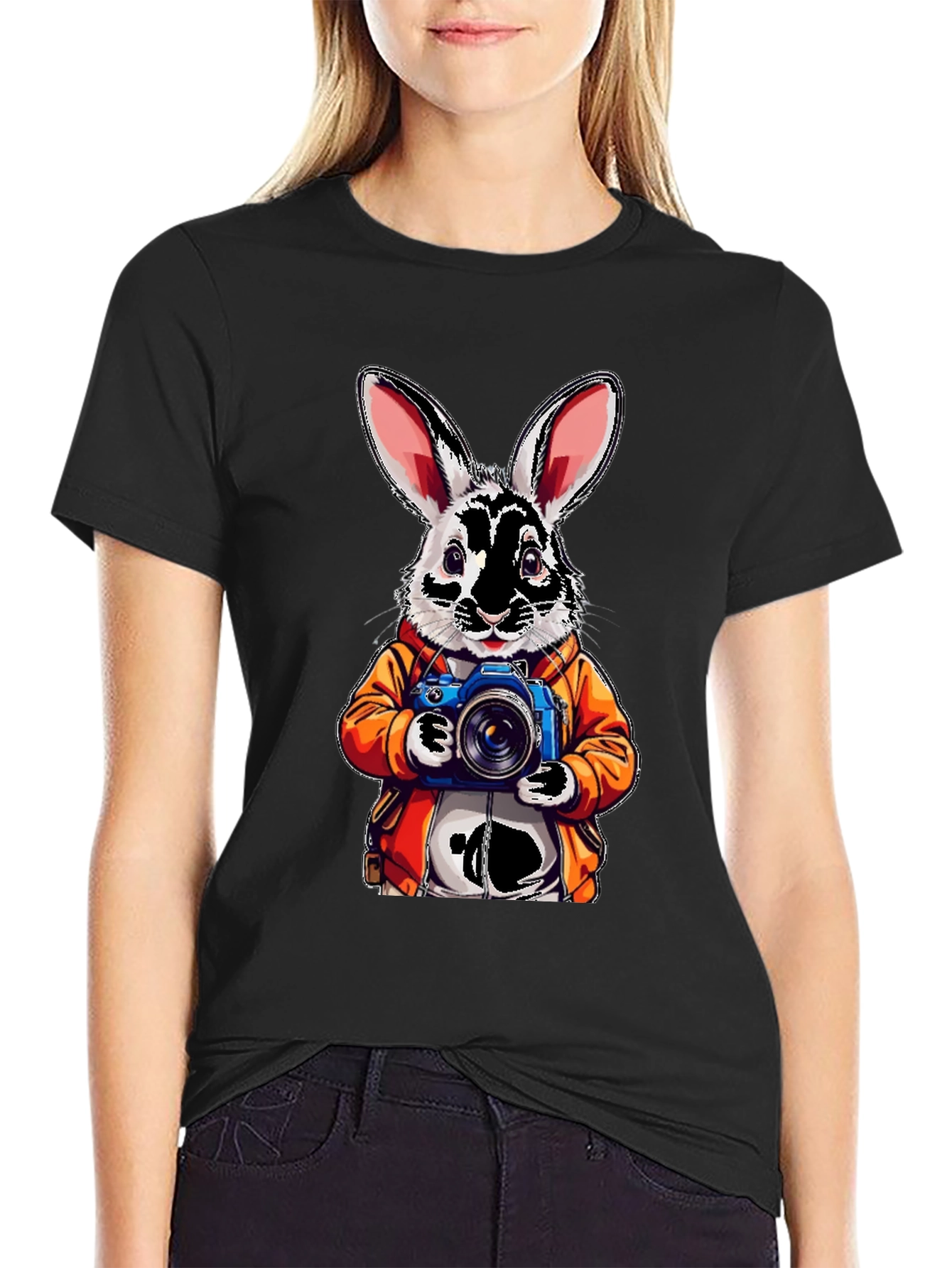 Black Rabbit Photographer Graphic Tee view 2