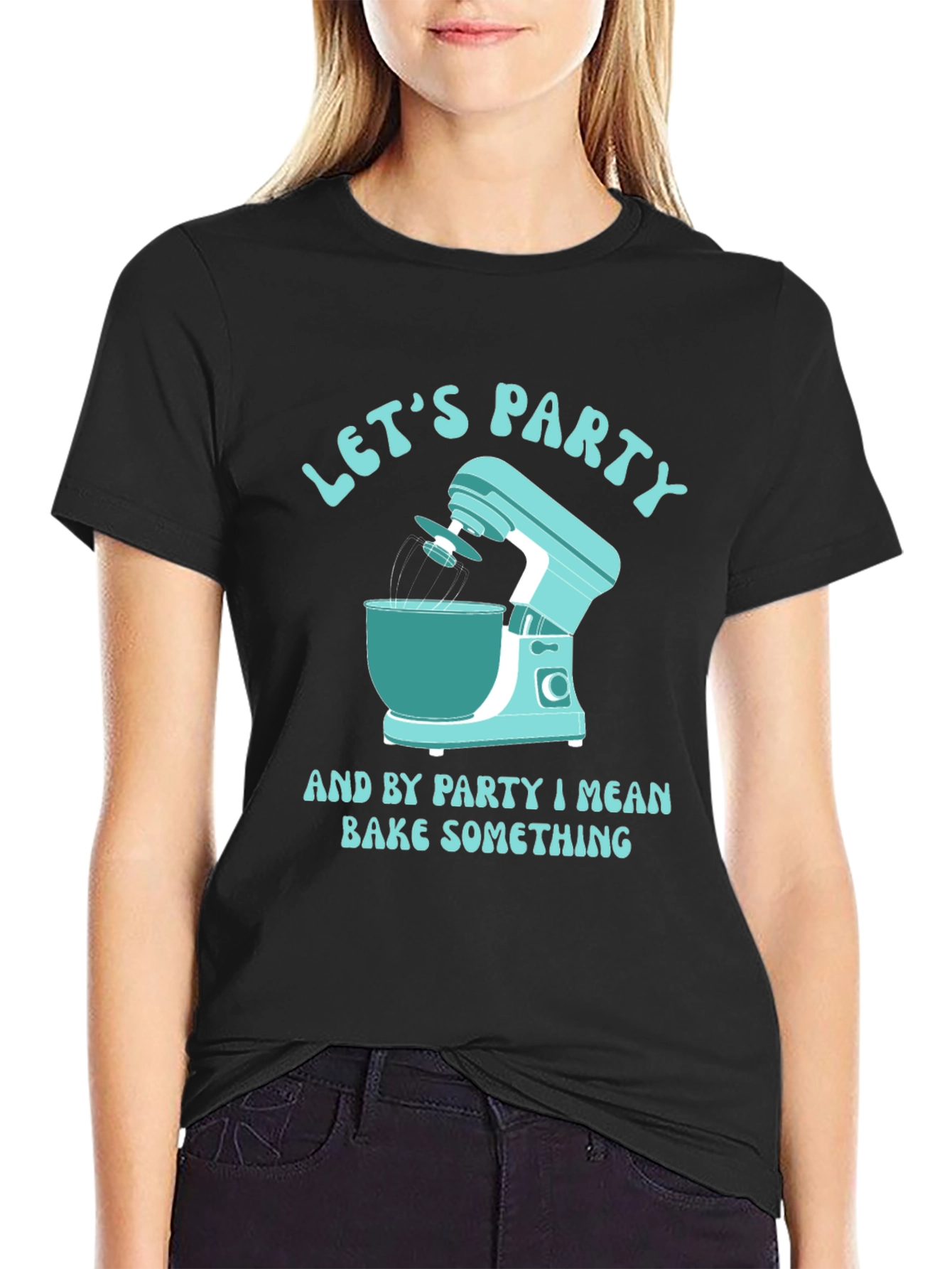 Black Let's Party, Bake Something T-Shirt view 2