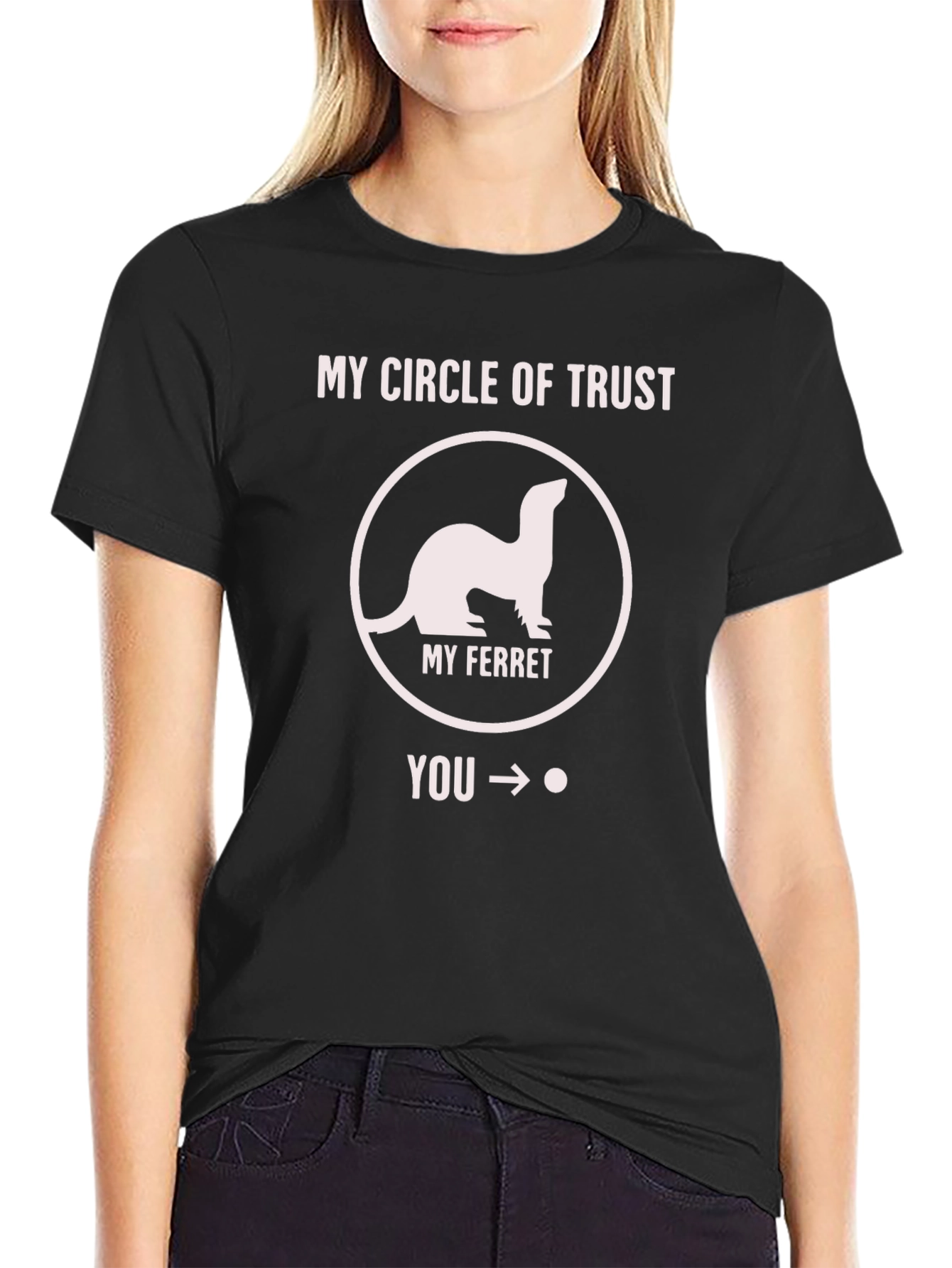 Black My Ferret Circle of Trust Graphic T-Shirt view 2