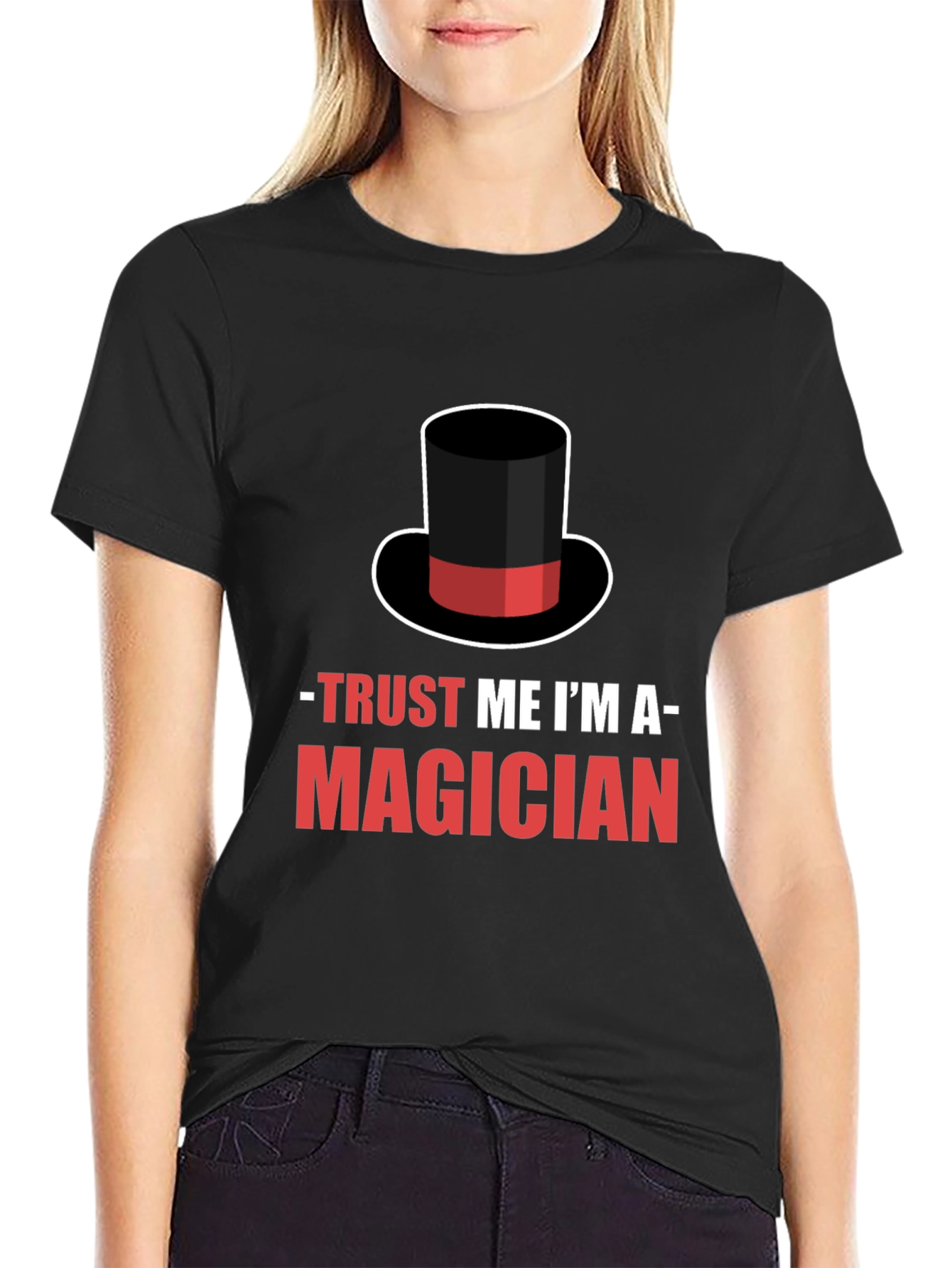 Black Trust Me I'm A Magician T-Shirt view 2