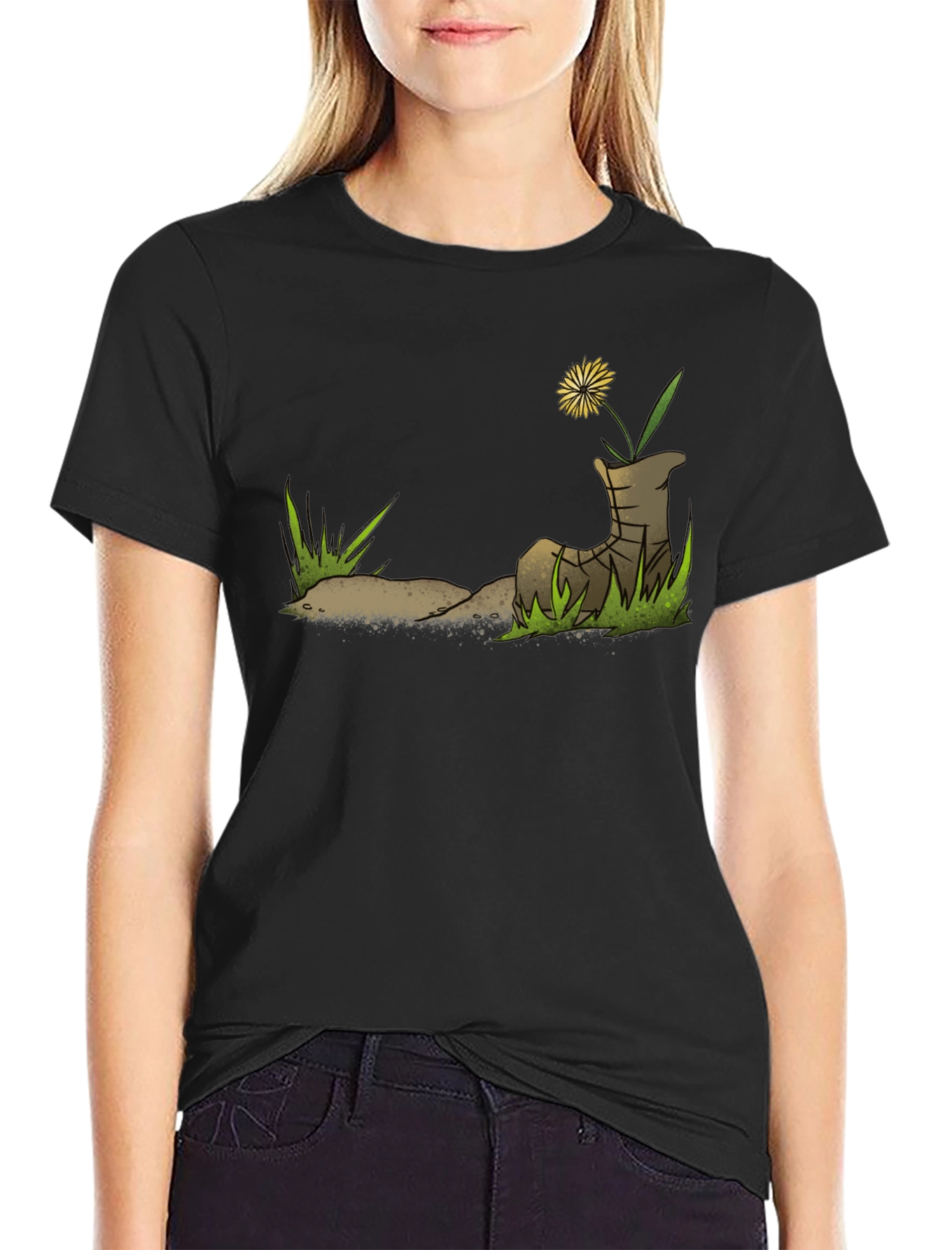 Dandelion Boot T-Shirt - Nature Graphic Tee - 2
