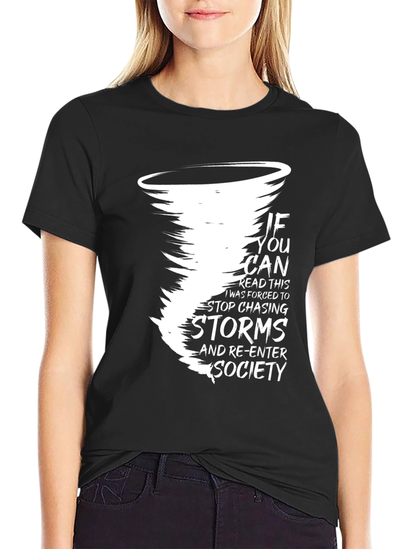 Black Storm Chaser T-Shirt: Funny Graphic Tee view 2