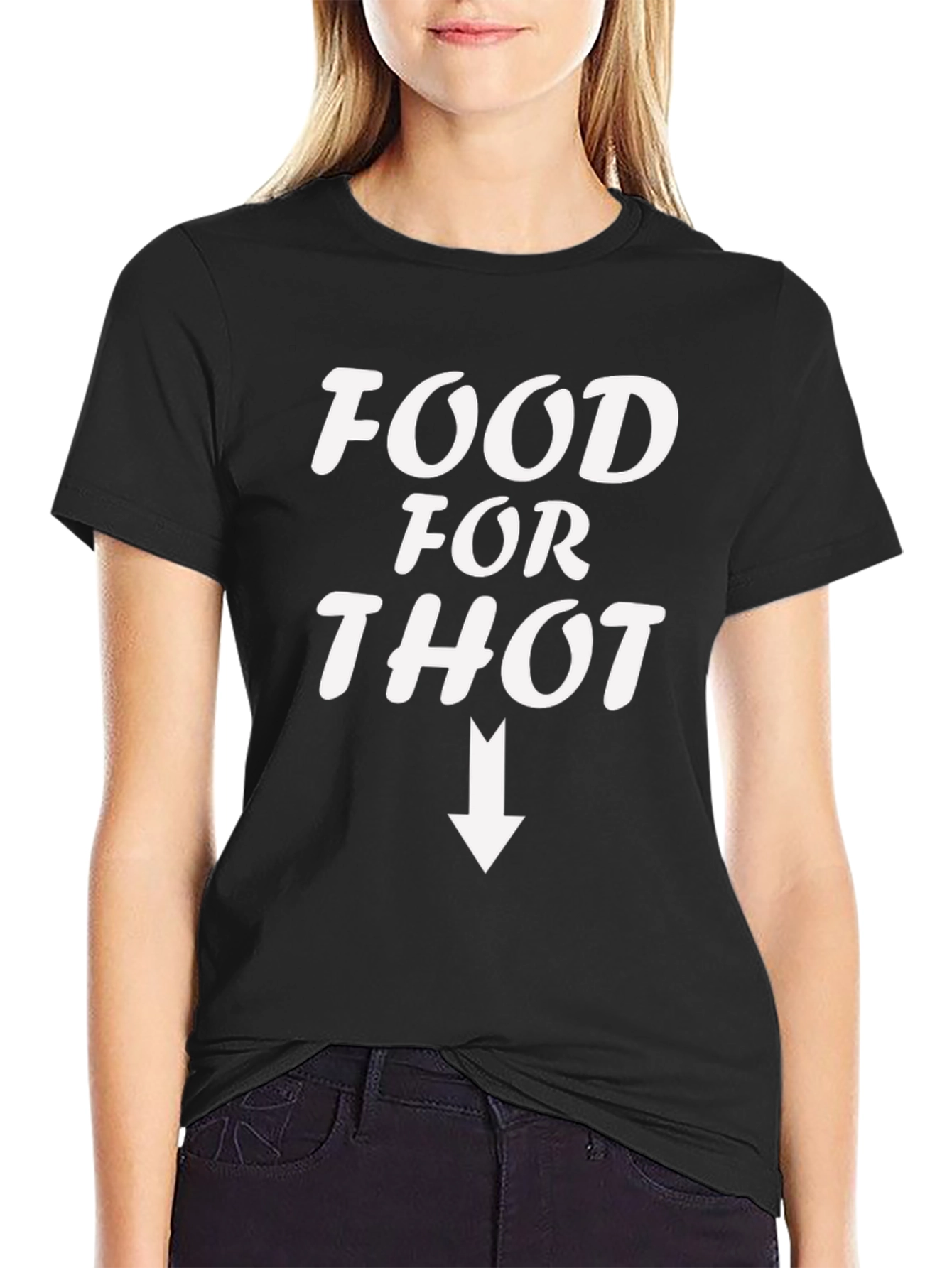 Black Food For Thot T-Shirt - Funny Slogan Tee view 2