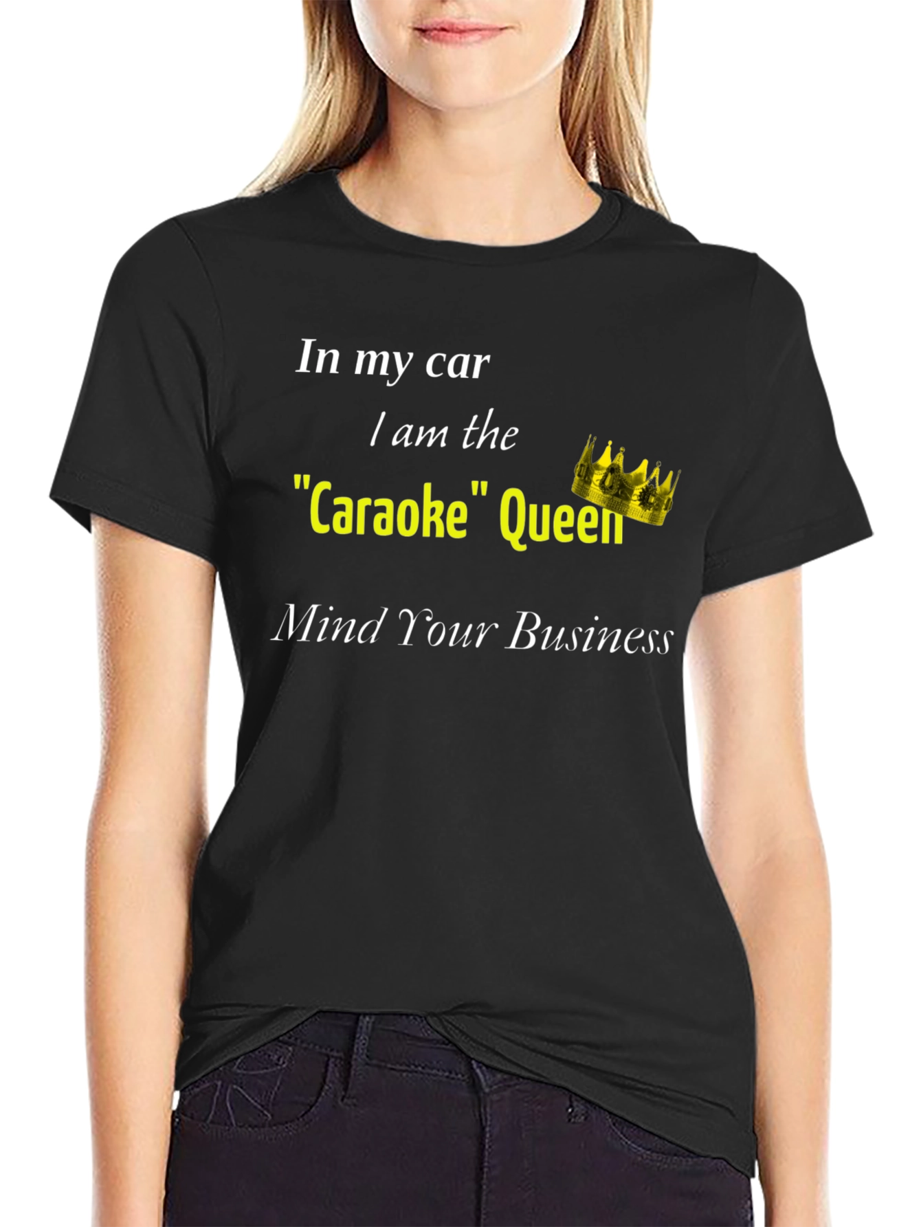Black Karaoke Queen Graphic T-Shirt view 2