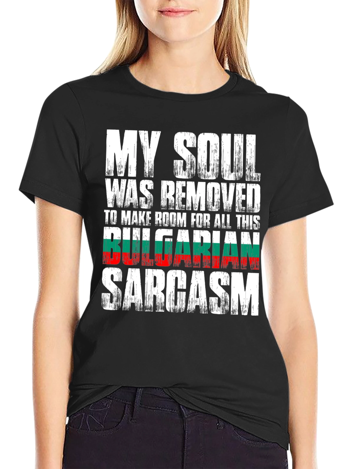 Black Funny Bulgarian Sarcasm T-Shirt view 2