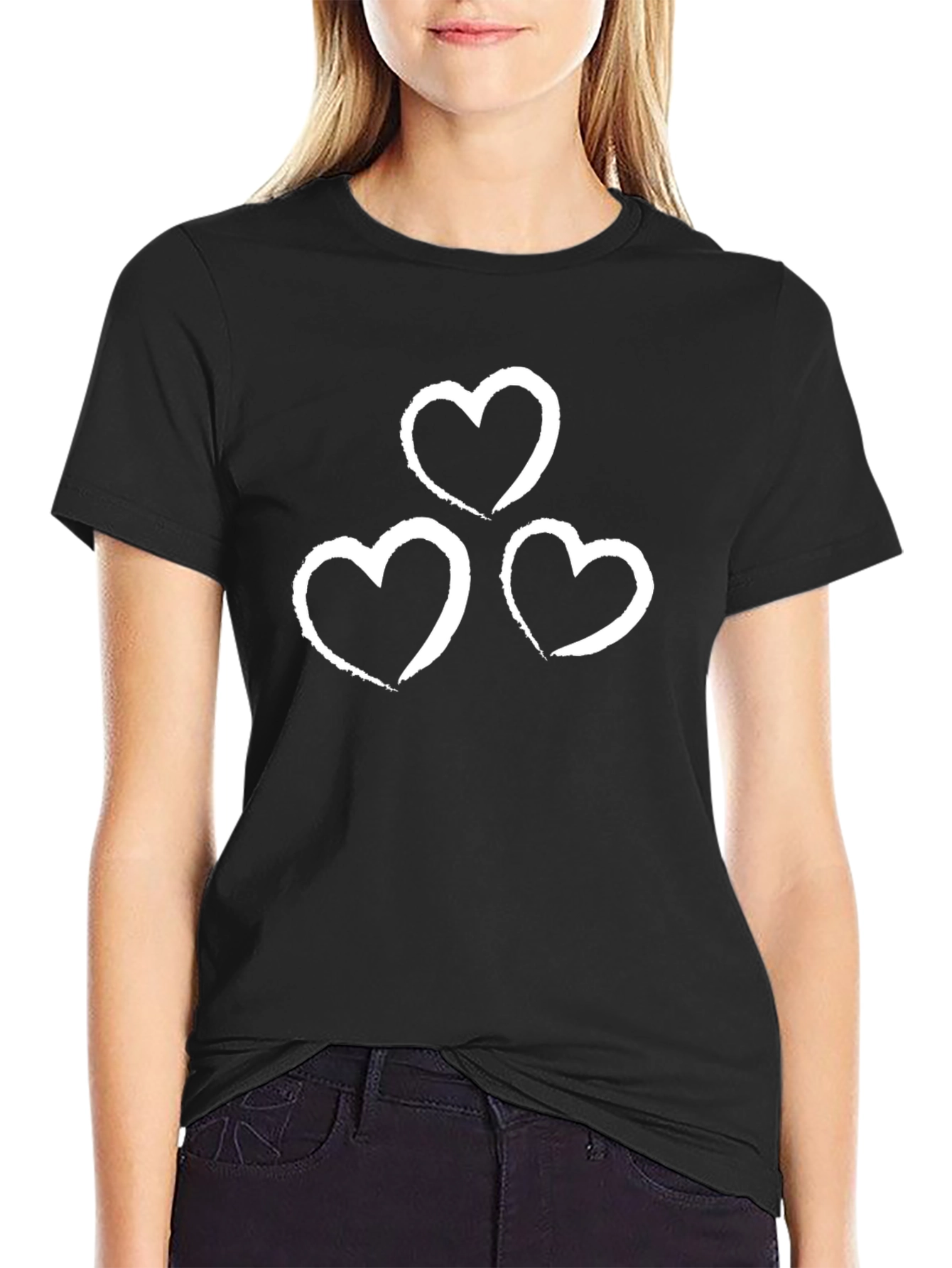 Black Heart Trio Graphic T-Shirt - Black view 2