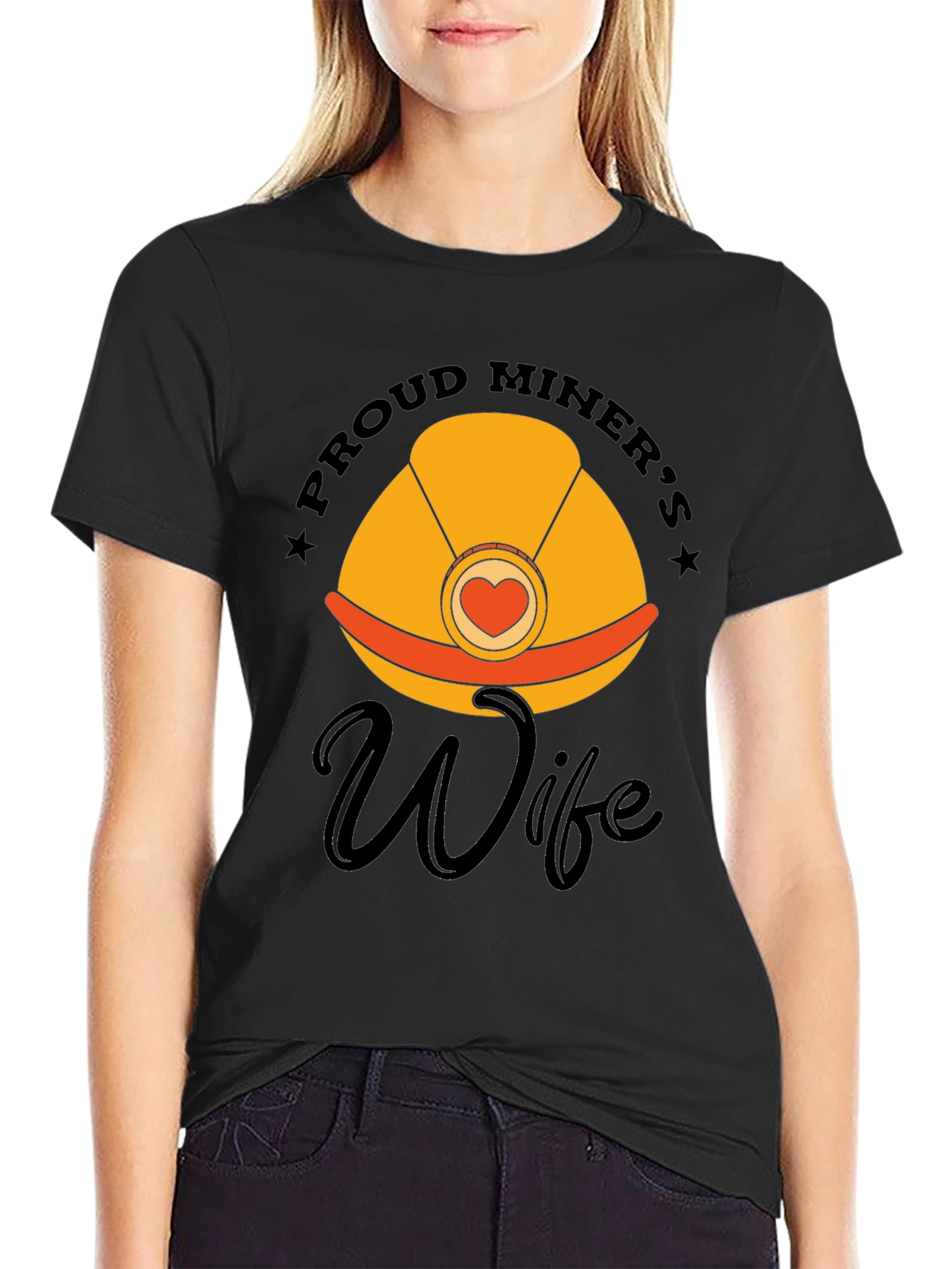 Black Proud Miner's Wife Graphic Tee view 2