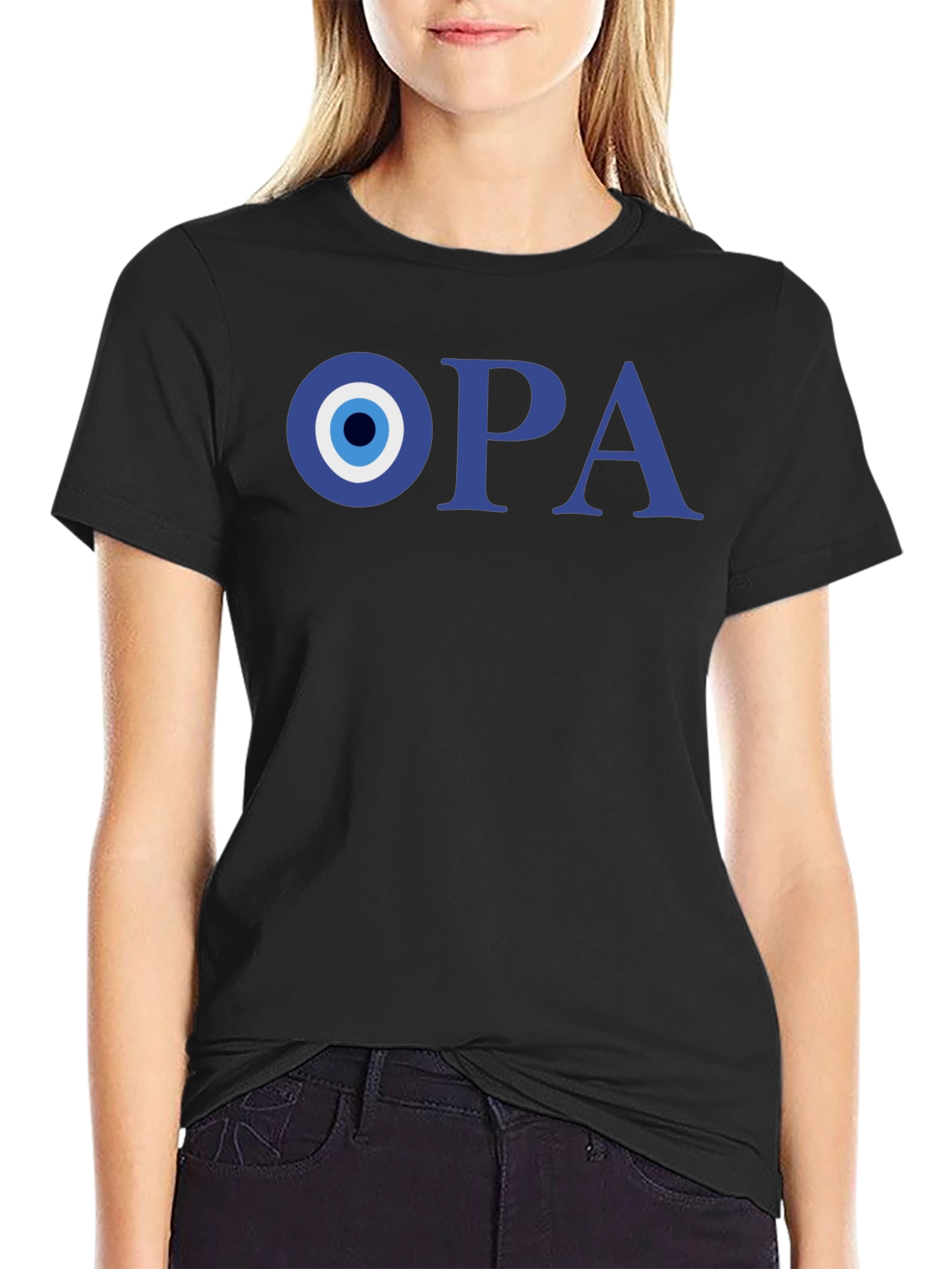 Black Opa Evil Eye T-Shirt - Stylish Protection view 2