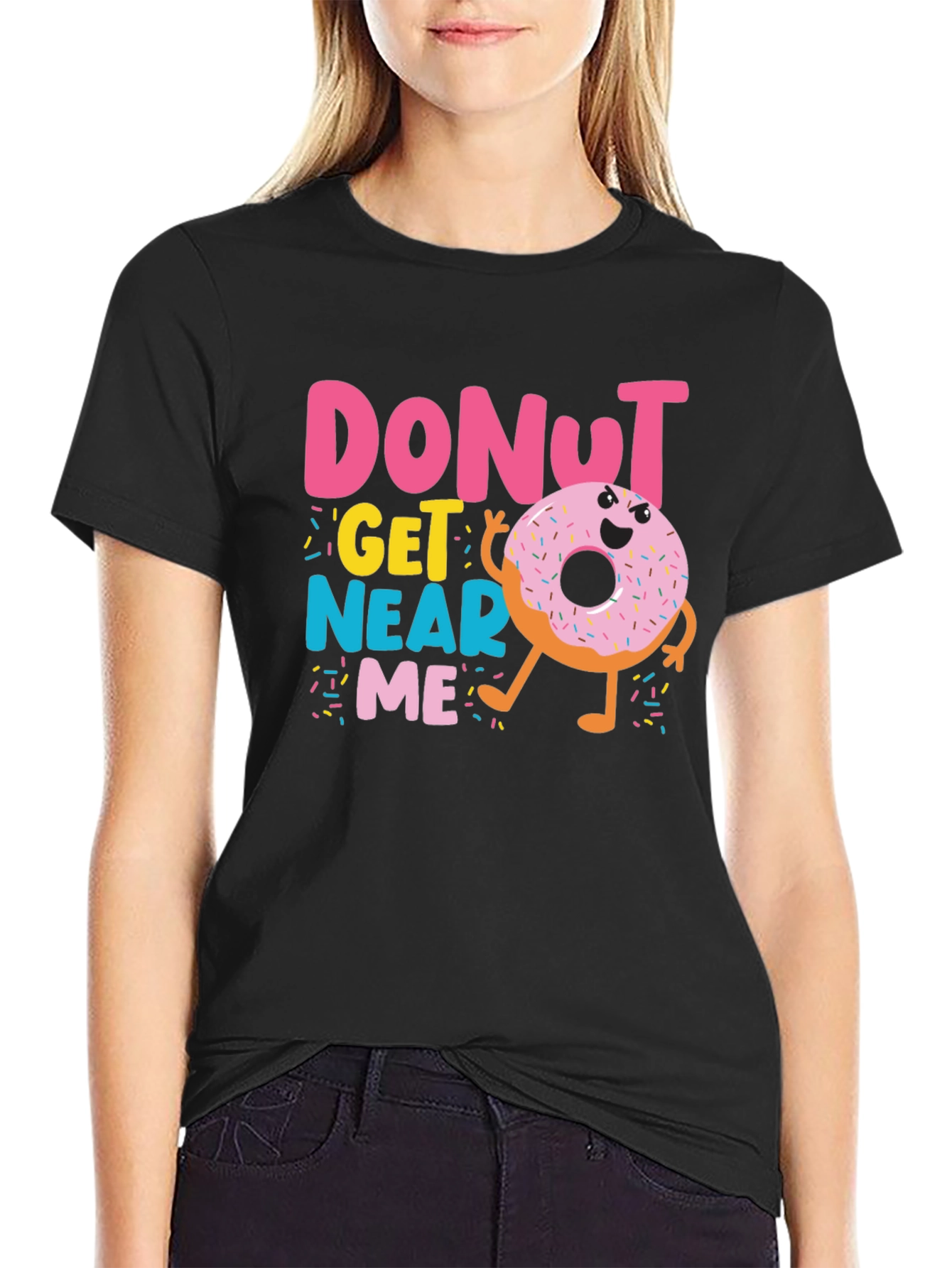 Black Donut Get Near Me Graphic T-Shirt view 2