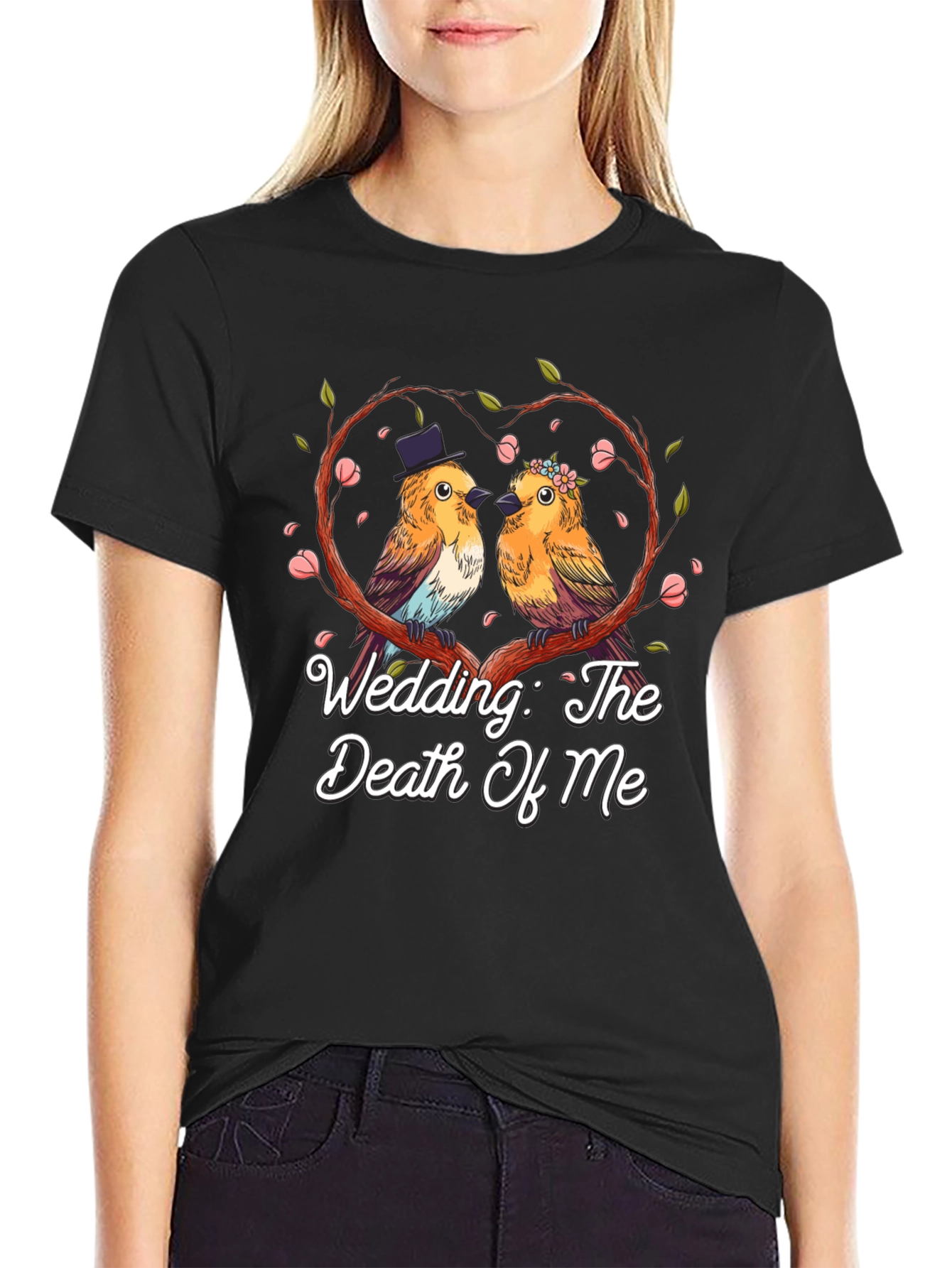 Black Wedding The Death Of Me Bird T-Shirt view 2