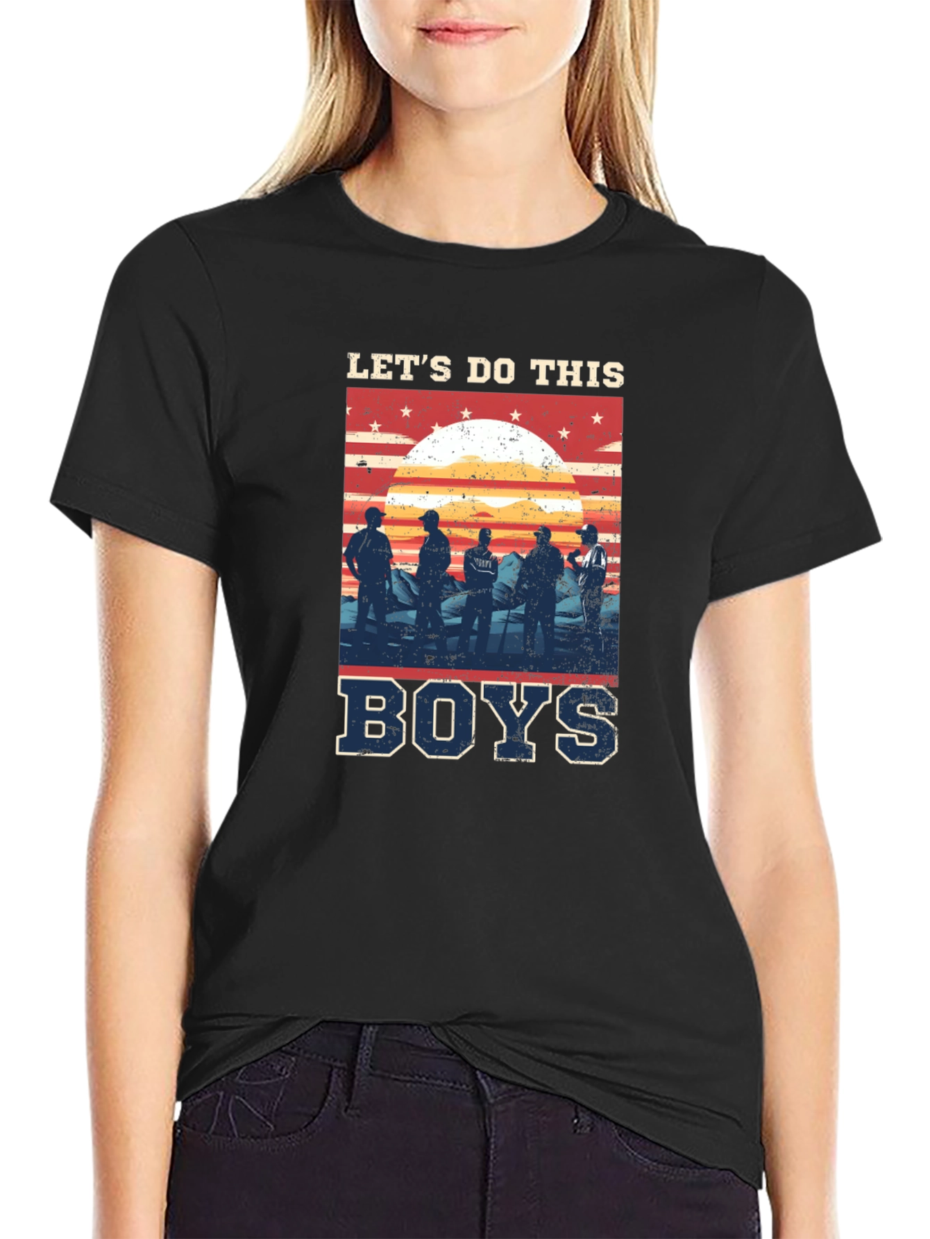Black Let's Do This Boys Graphic Tee view 2