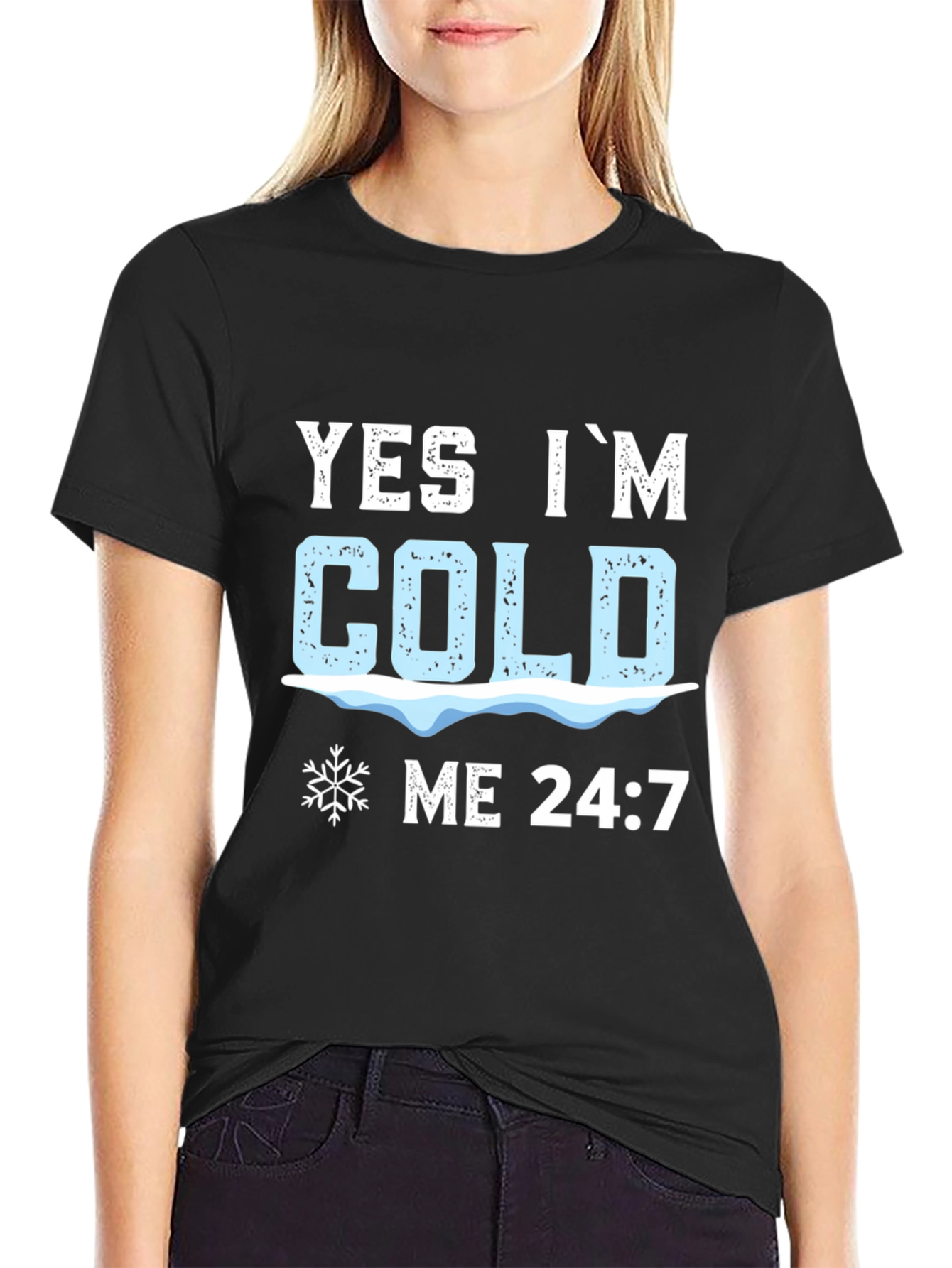 Black Yes I'm Cold 24:7 Graphic Tee view 2