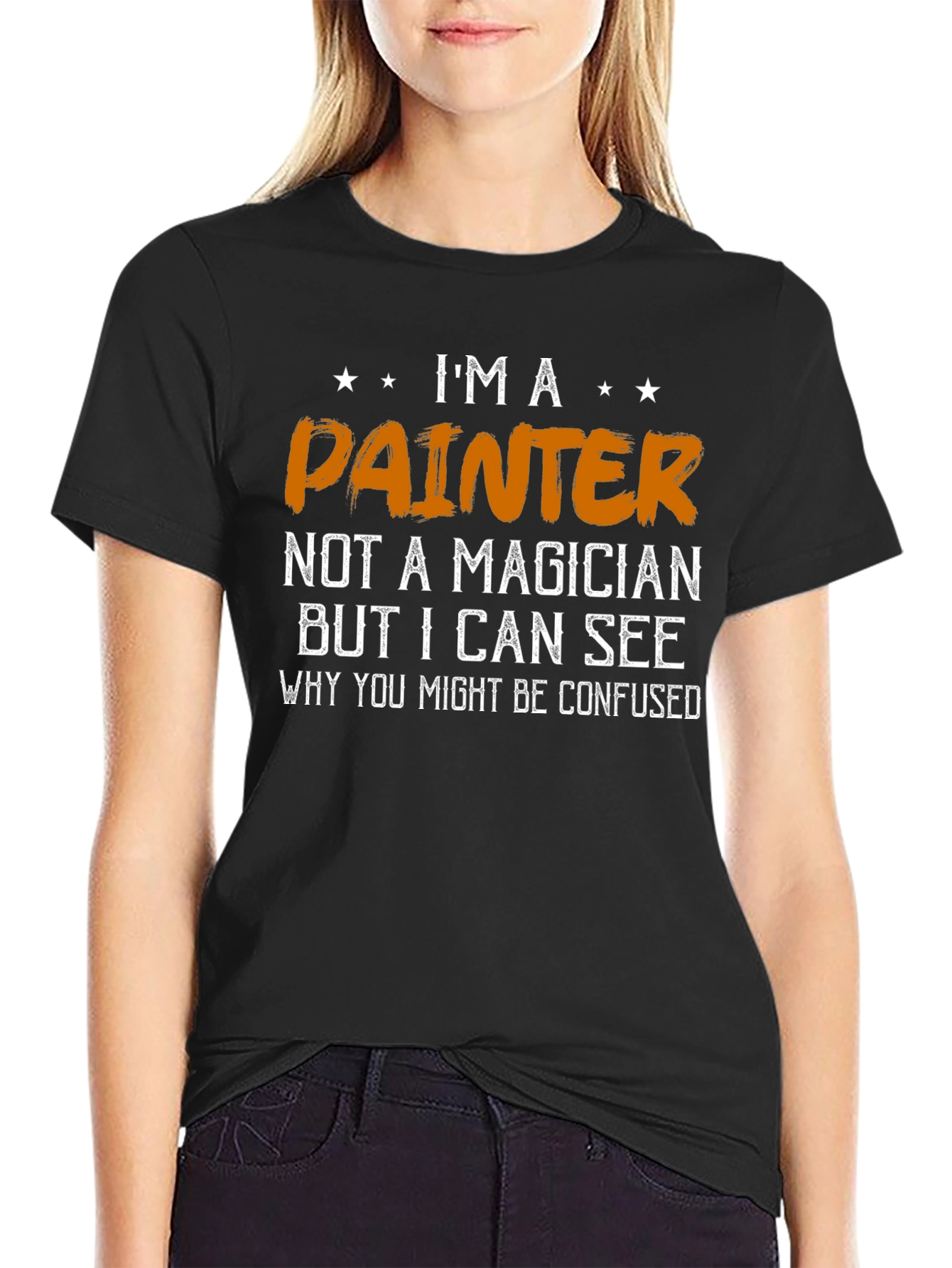 Black I'm a Painter Funny Graphic T-Shirt view 2