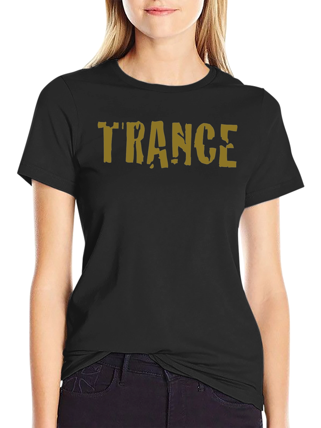 Black Trance Music Tee - Black Cotton T-Shirt view 2