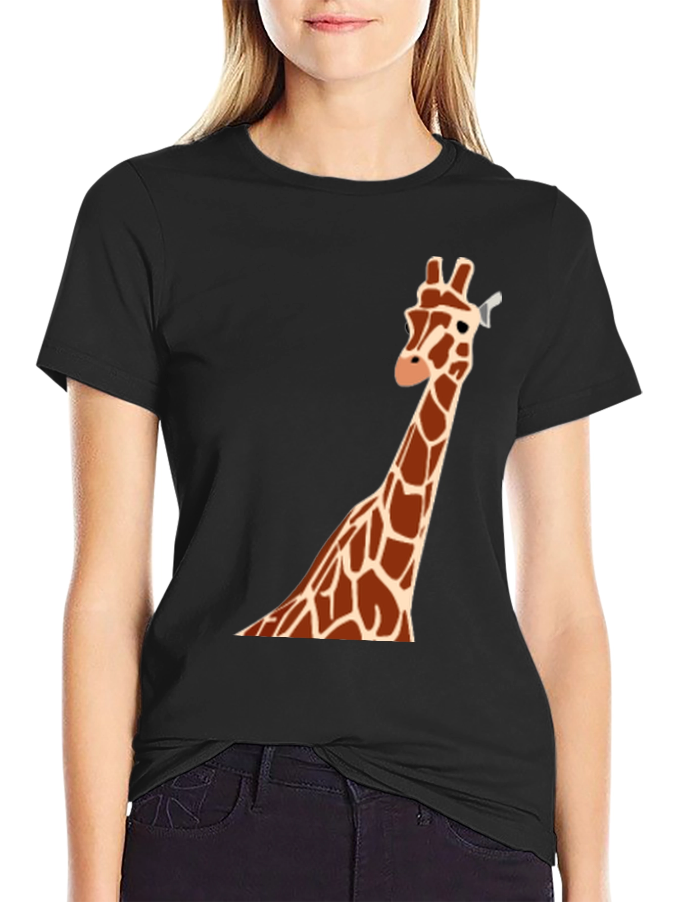 Black Giraffe Graphic T-Shirt - Casual Men's Tee view 2