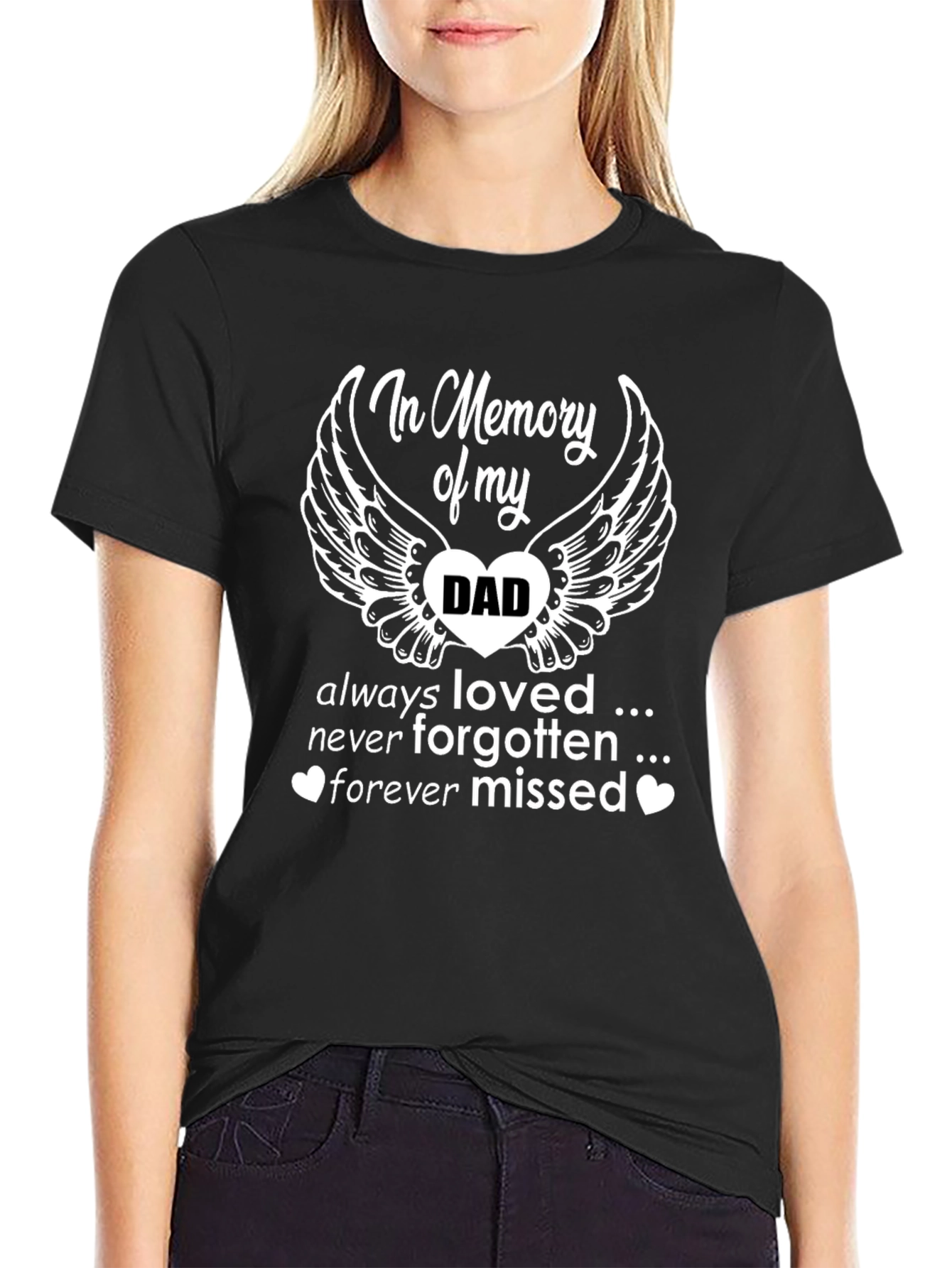 Black In Memory of Dad T-Shirt view 2