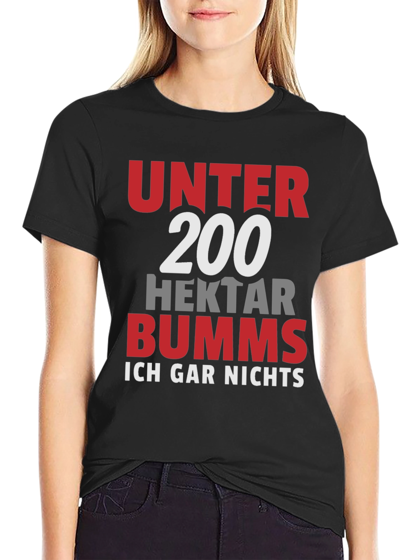 Black Unter 200 Hektar Bumms T-Shirt view 2