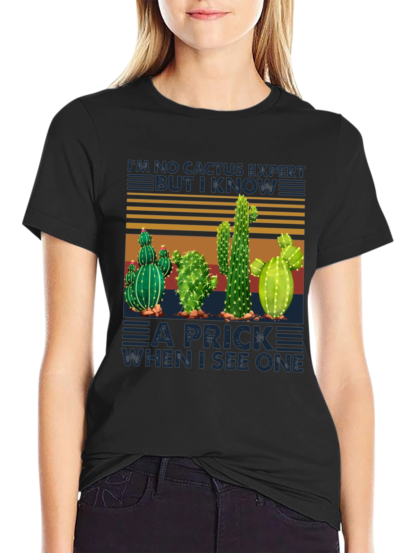 Black Cactus Expert Graphic Tee - Funny Plant Lover T-Shirt view 2
