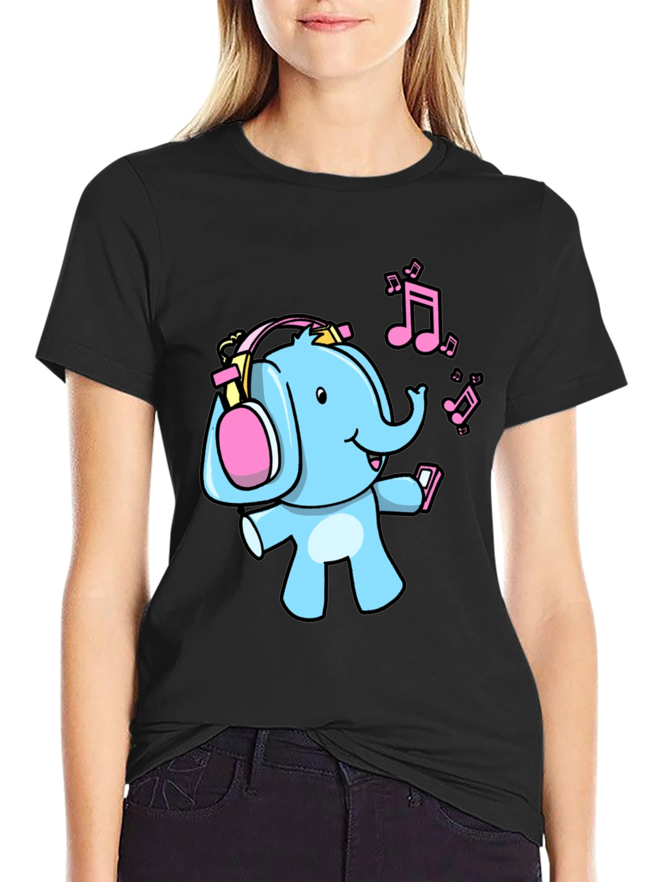 Black Elephant DJ Graphic Tee - Fun Music Lover Shirt view 2