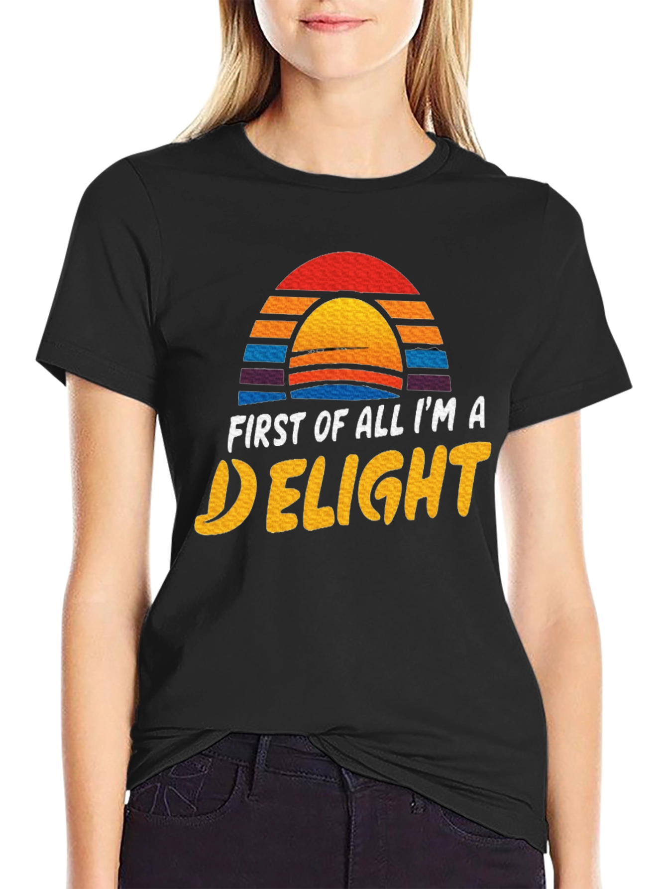 Black First Of All I'm A Delight Graphic Tee view 2
