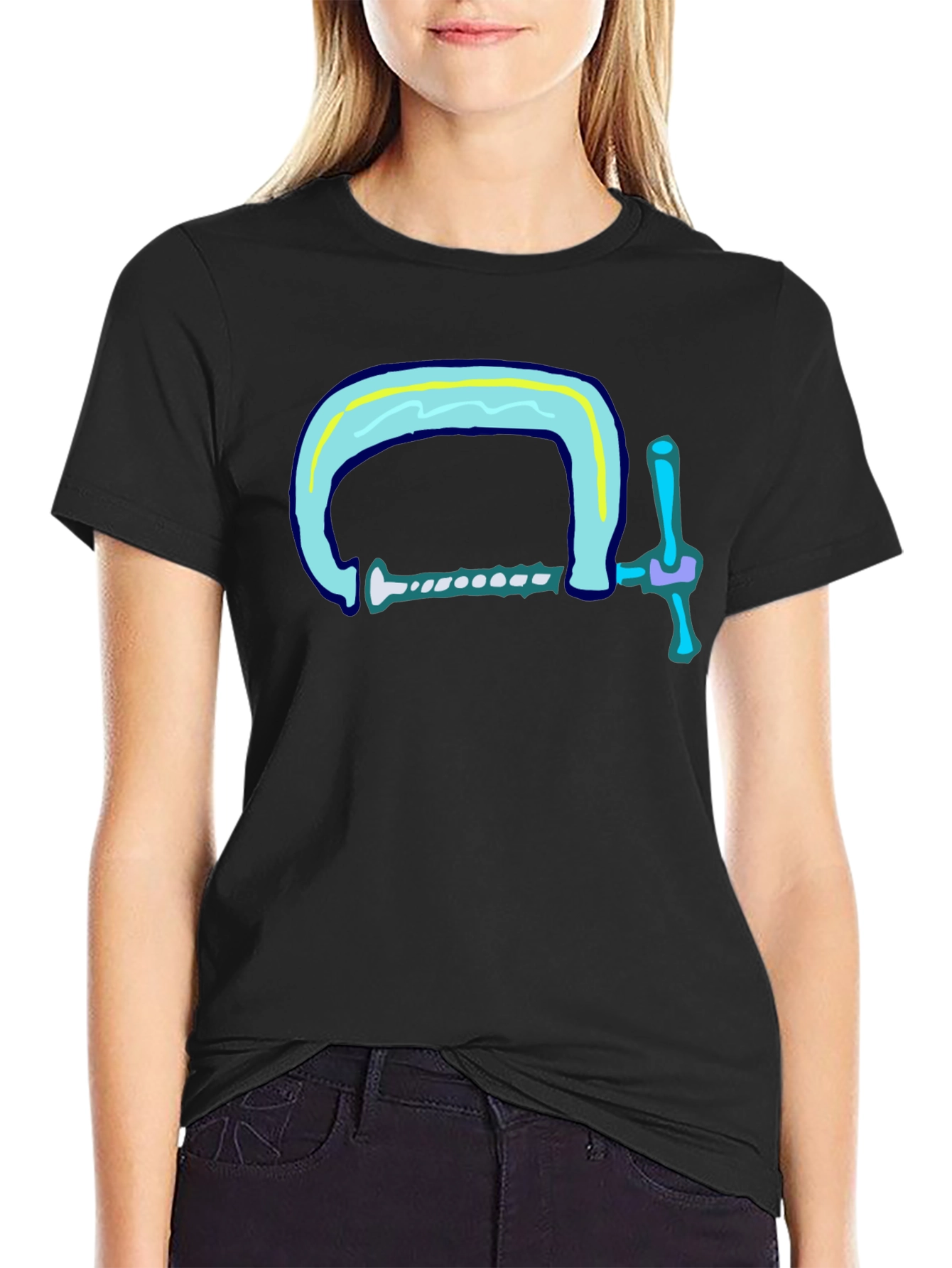 Black Clamp Graphic Tee - Cool & Comfy Black T-Shirt view 2