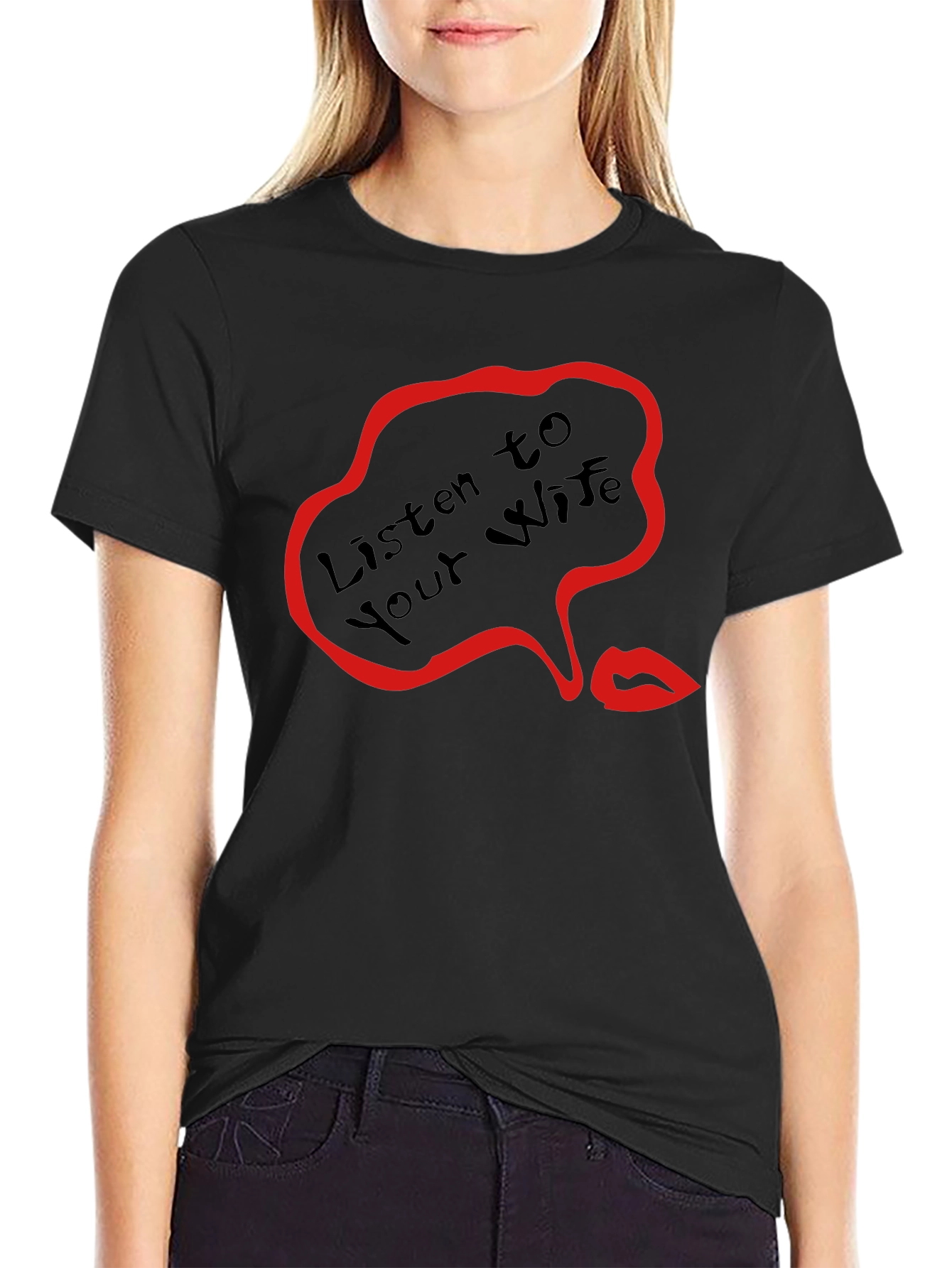 Black Listen to Your Wife Graphic Tee view 2