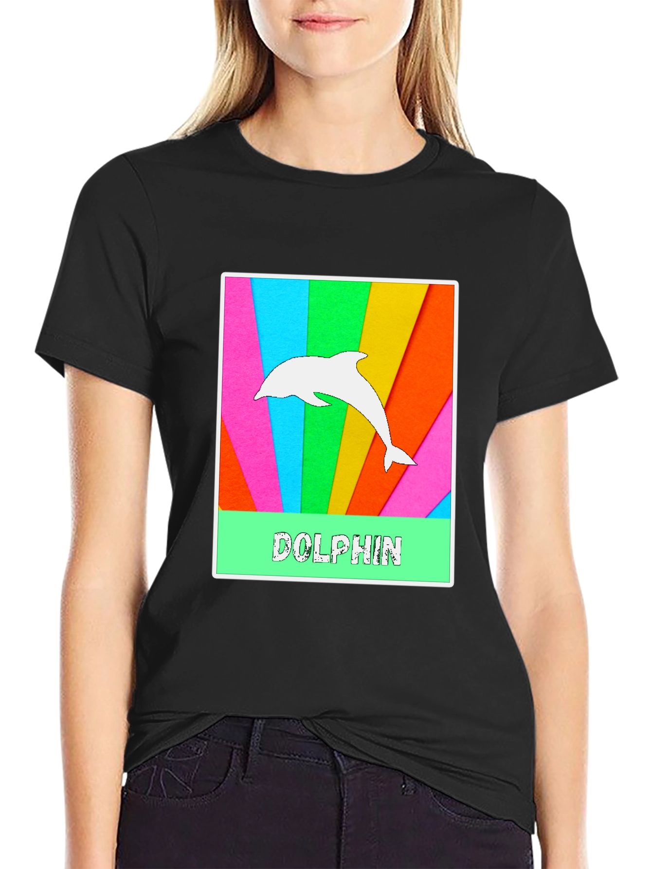 Black Dolphin Graphic Tee - Colorful & Fun view 2