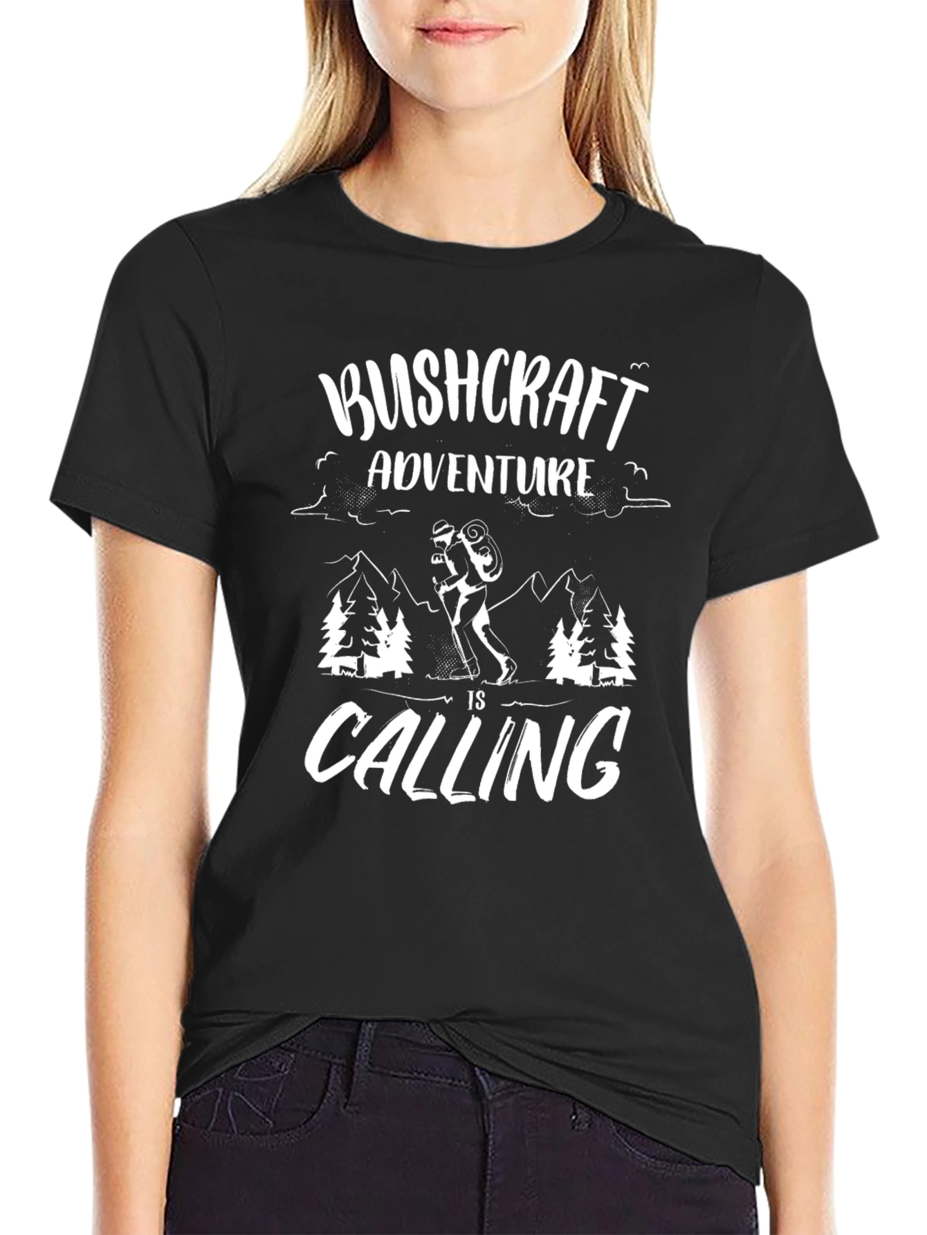 Black Bushcraft Adventure Calling T-Shirt view 2