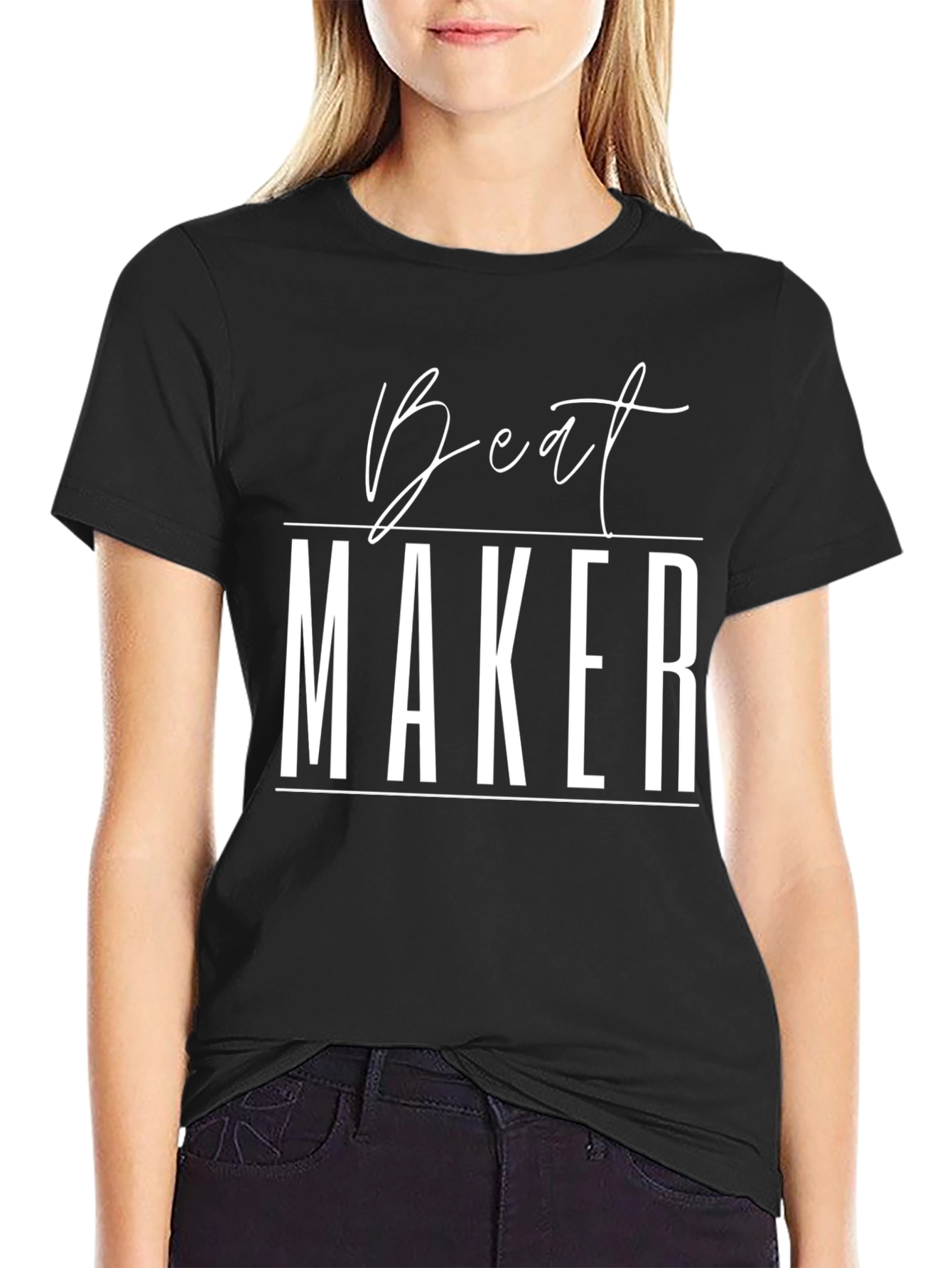 Black Beat Maker Graphic Tee - Stylish Music Producer Shirt view 2