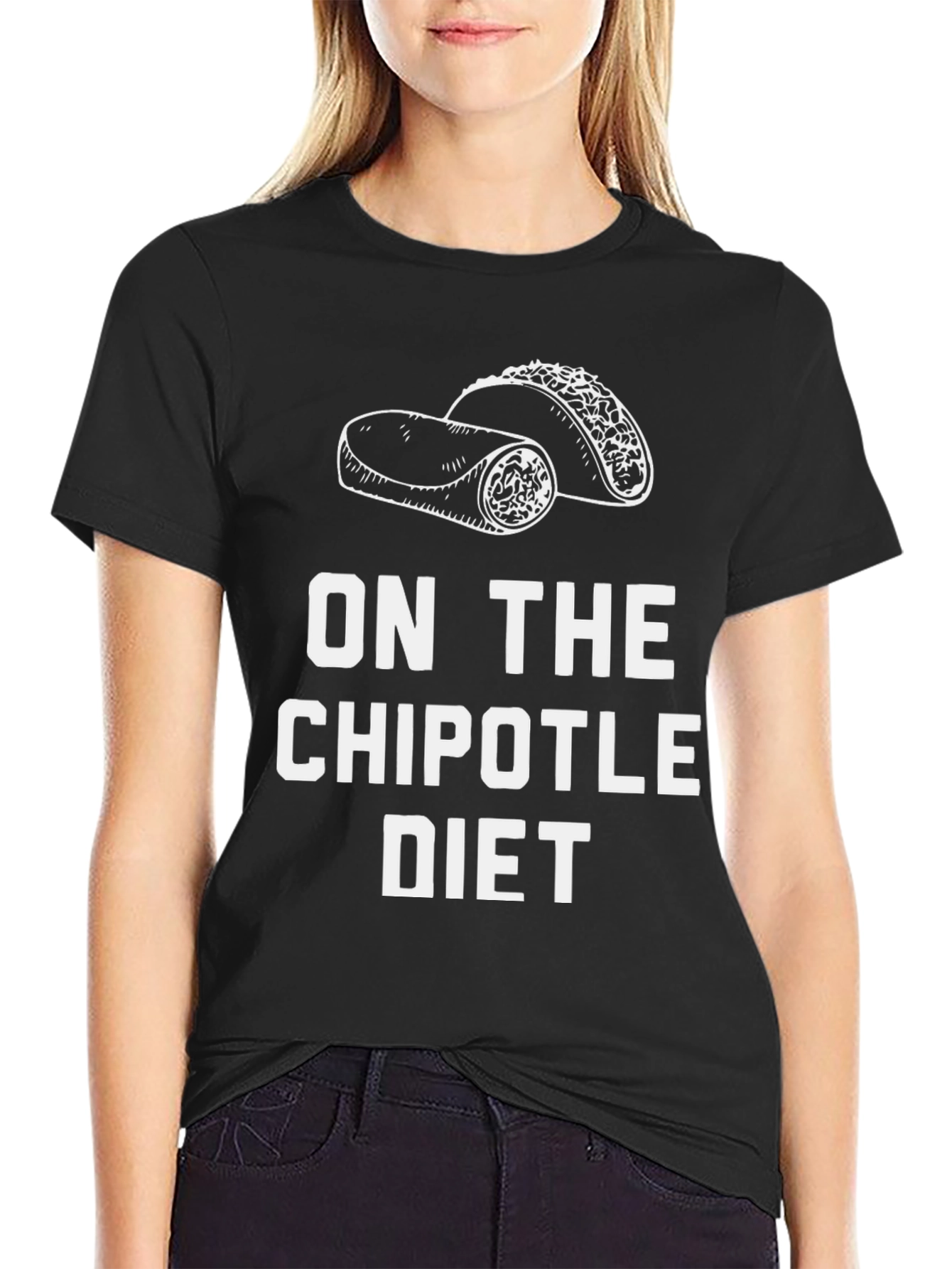 Black Chipotle Diet Graphic T-Shirt - Funny Foodie Tee view 2