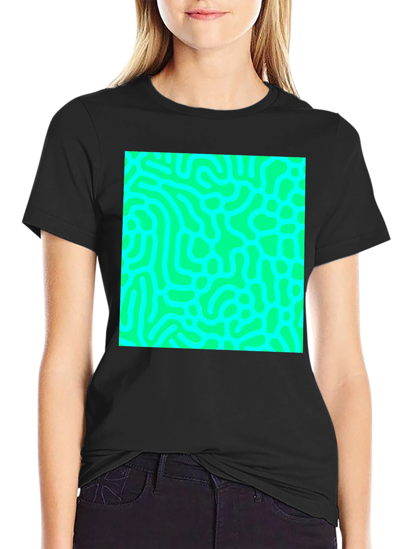 Black Abstract Pattern Tee - Stylish & Unique Design view 2