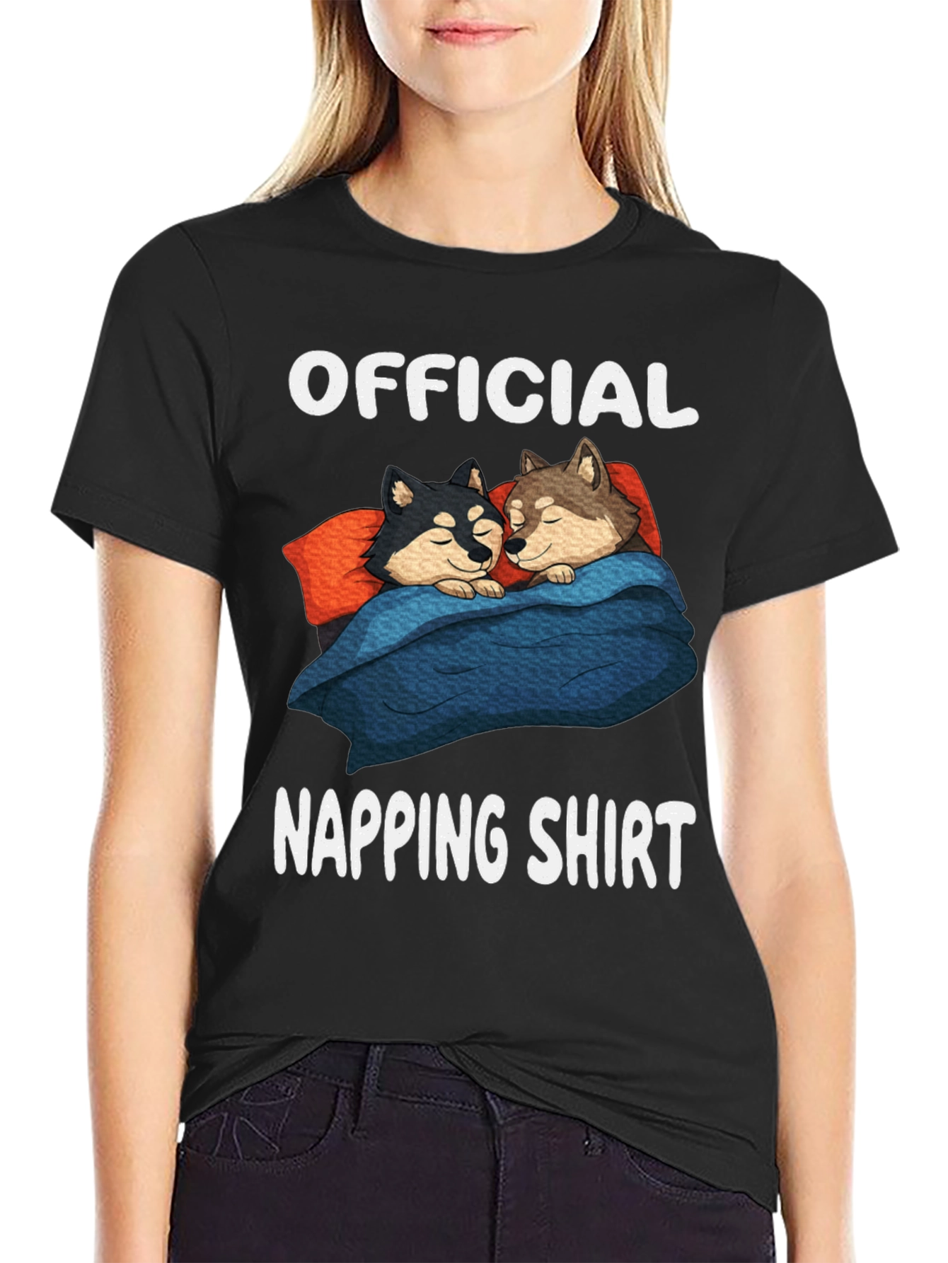 Black Official Napping Shirt - Sleeping Dogs Graphic Tee view 2