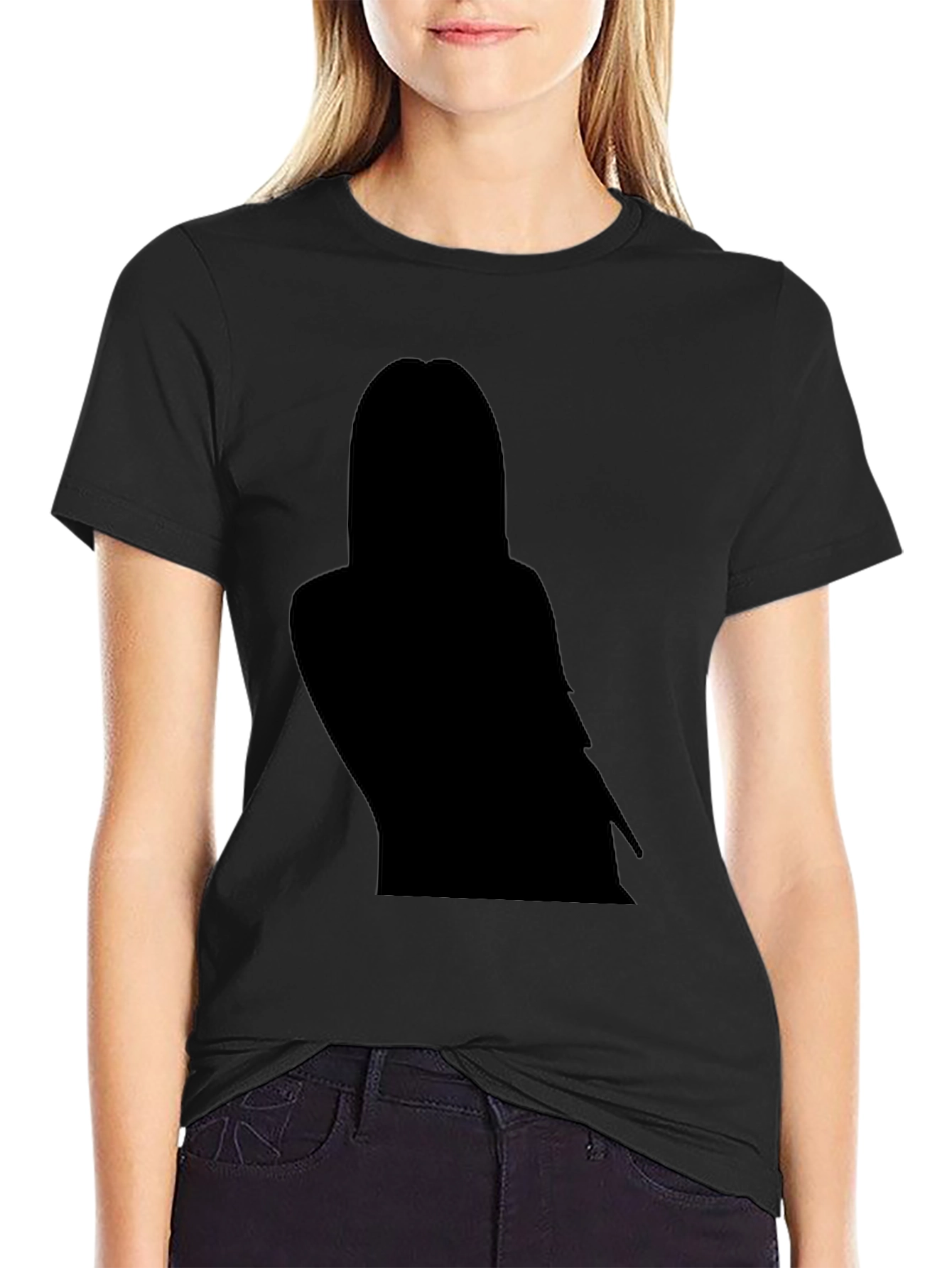 Black Black T-Shirt with Silhouette Graphic view 2