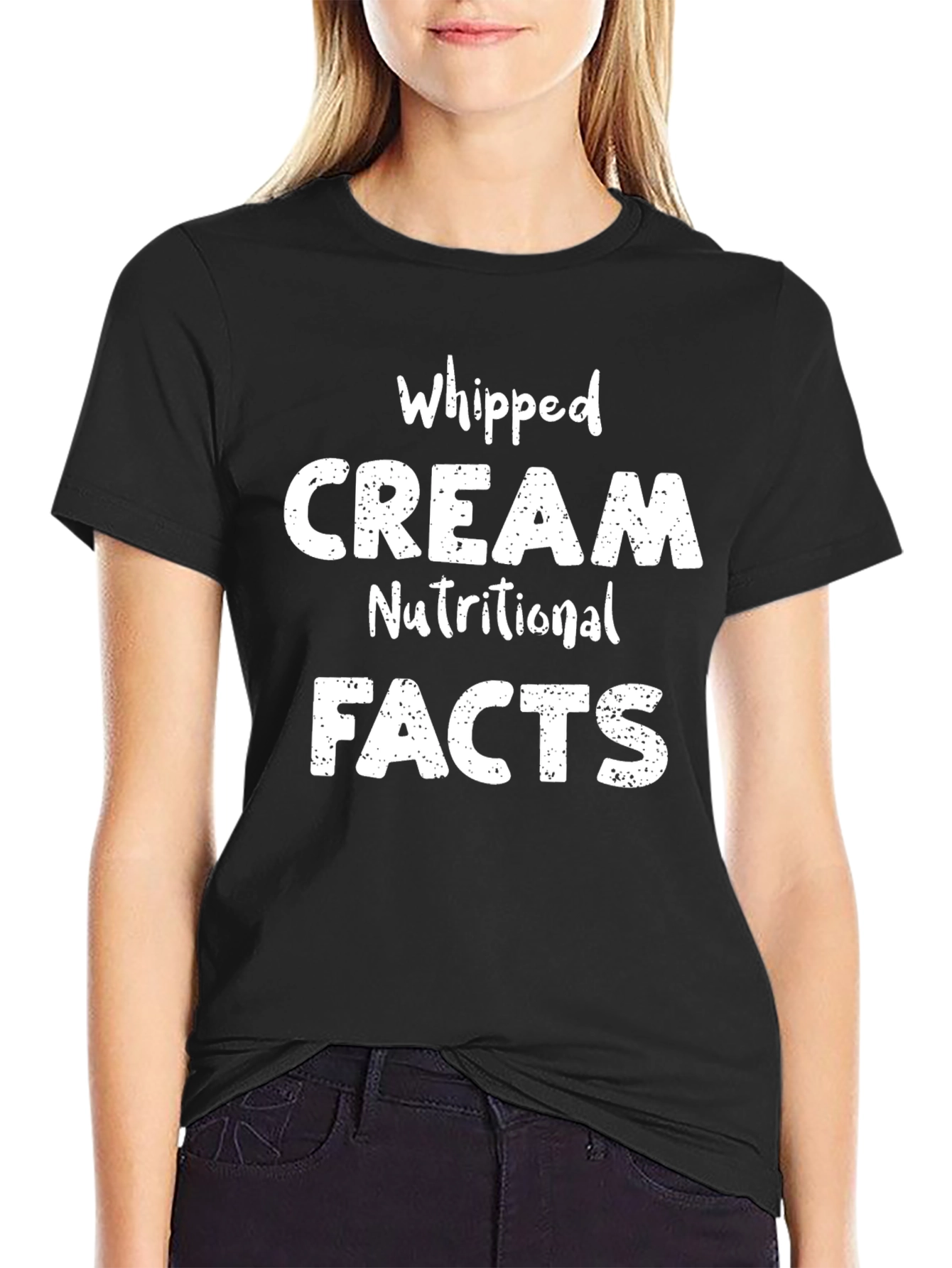 Black Whipped Cream Nutritional Facts Graphic Tee view 2