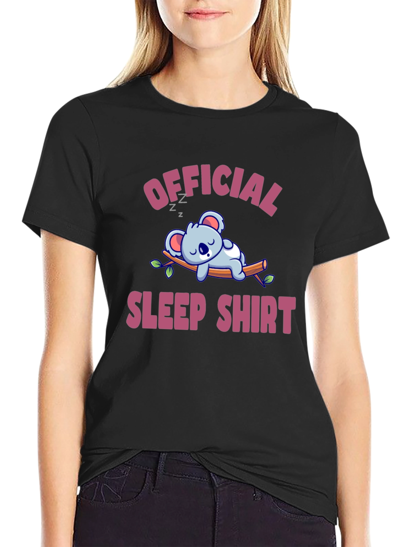 Black Official Sleep Shirt - Koala T-Shirt view 2