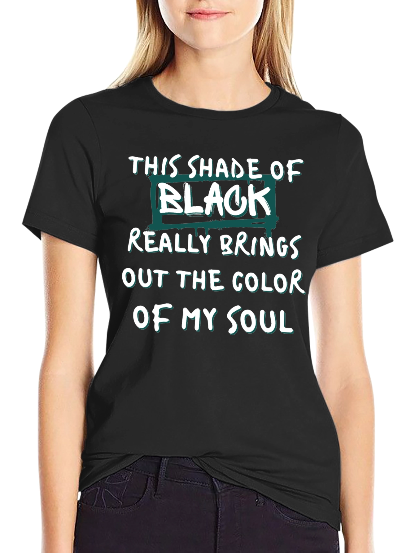 Black This Shade of Black Soul Graphic T-Shirt view 2
