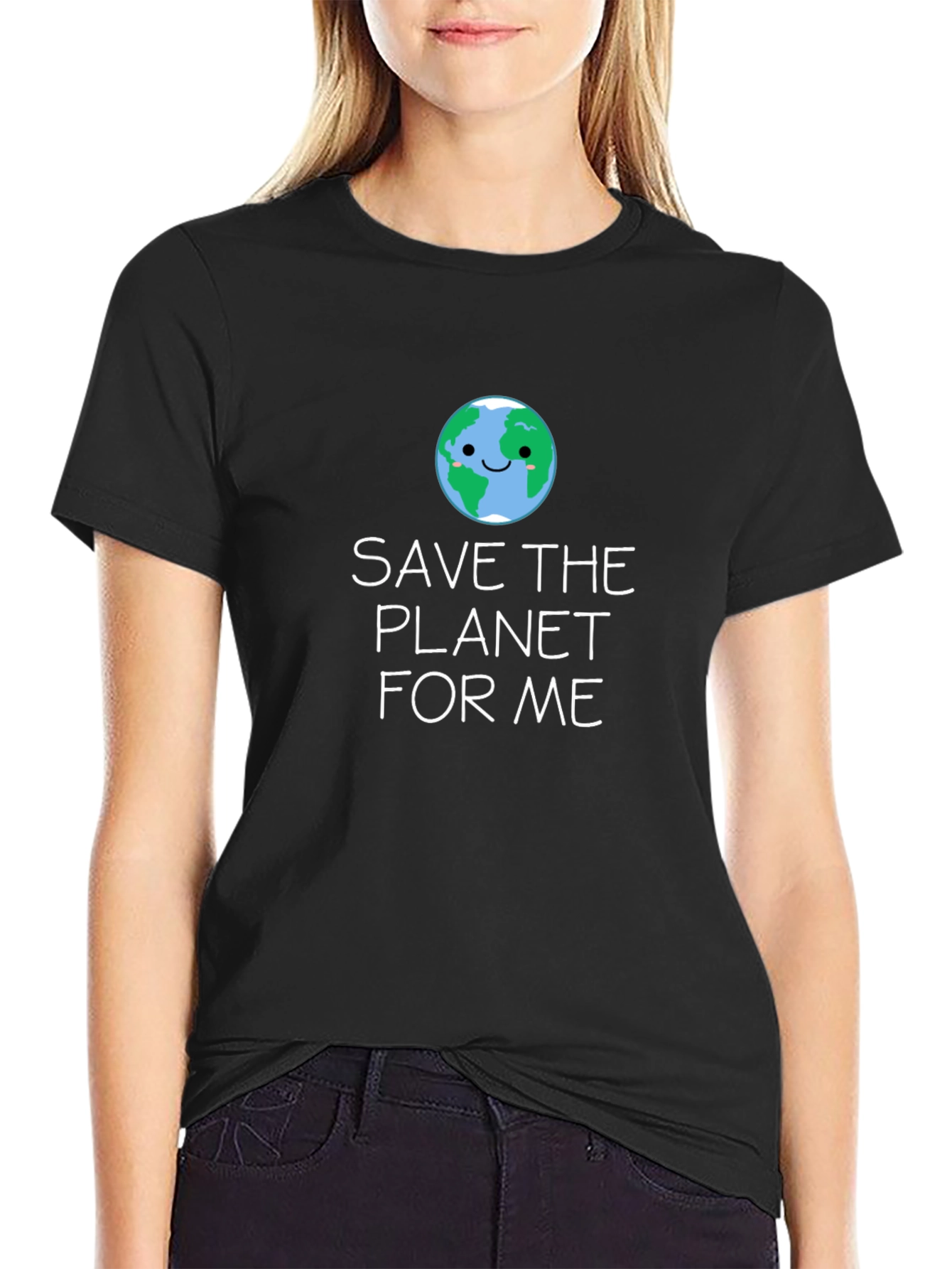 Black Save the Planet T-Shirt view 2