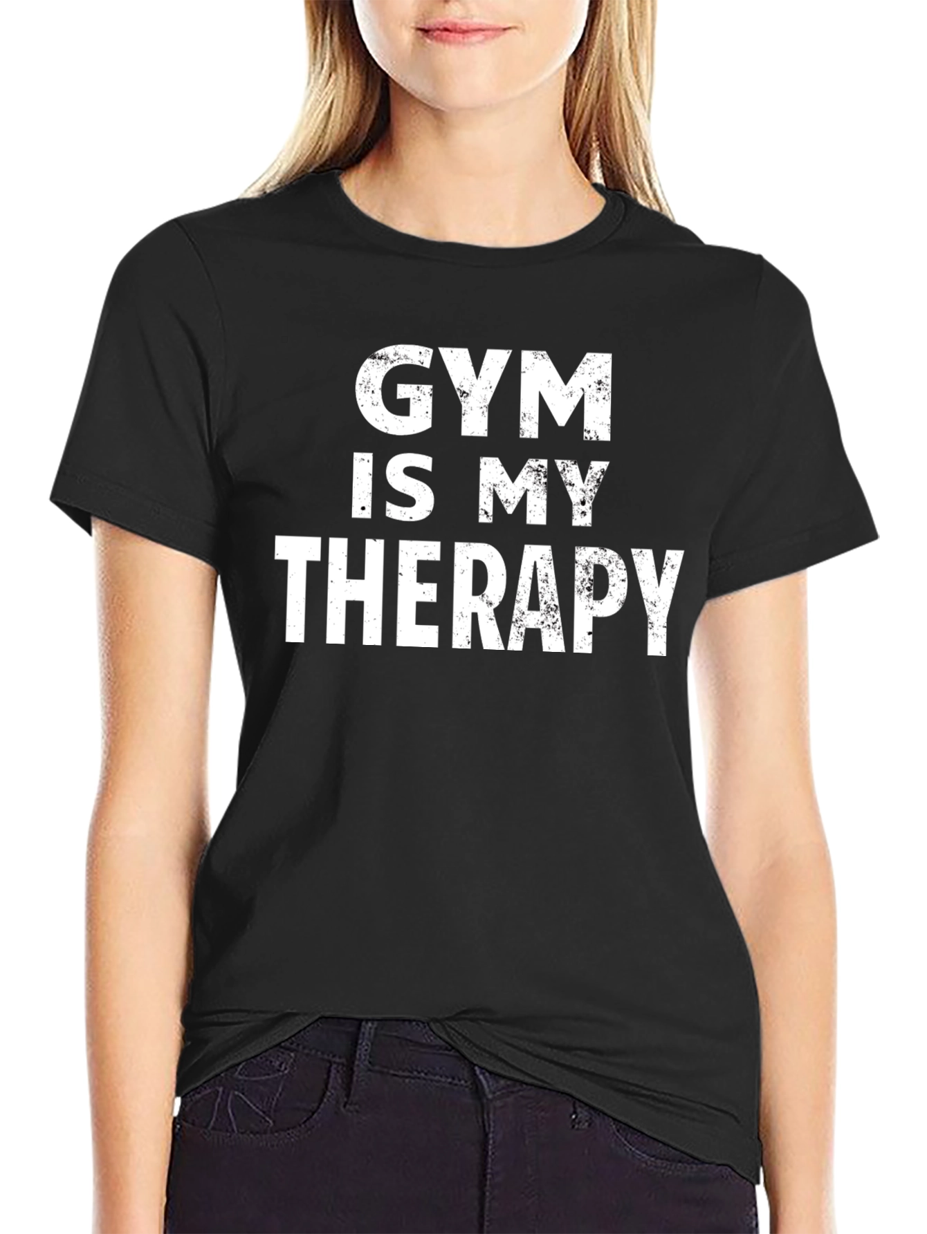 Black Gym is My Therapy Graphic Tee view 2