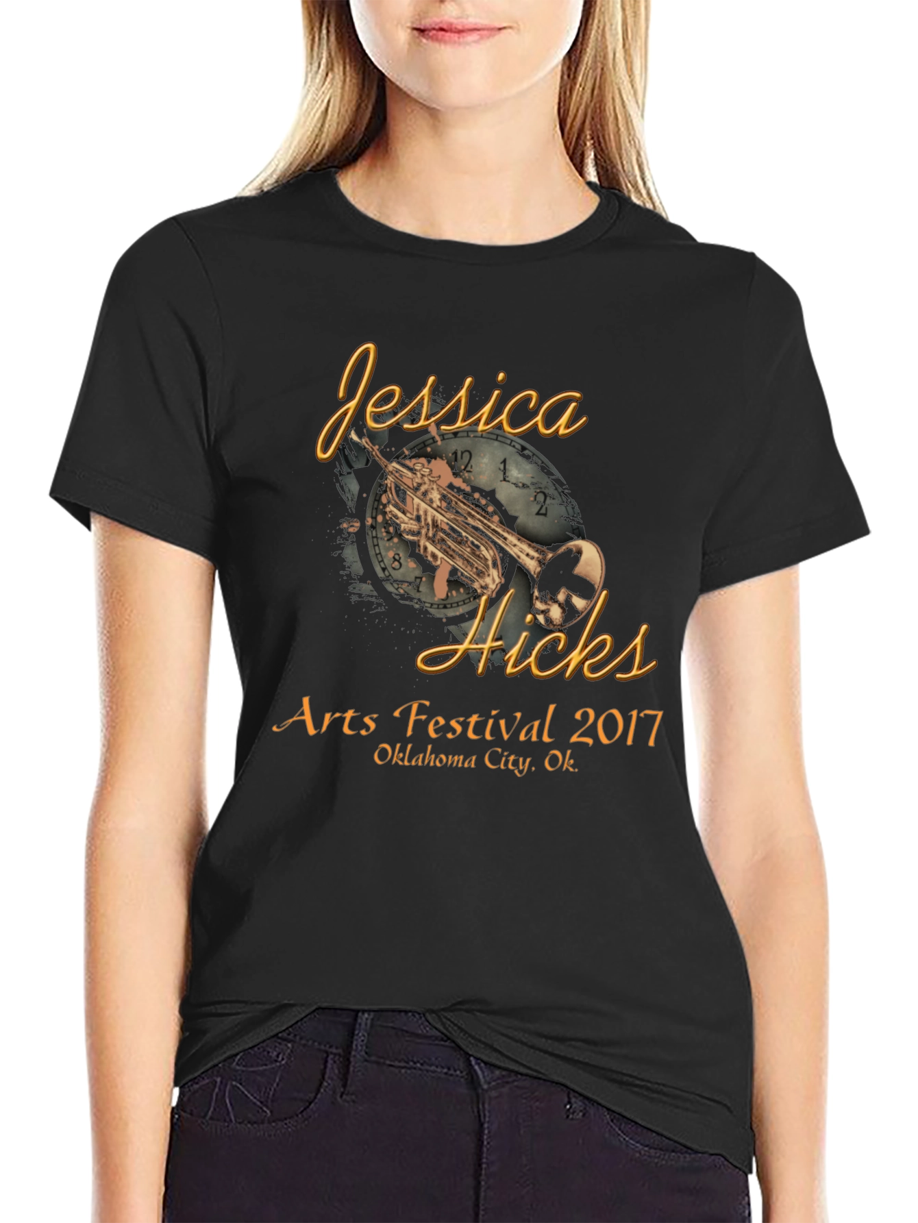 Black Jessica Hicks Arts Festival 2017 Black T-Shirt view 2