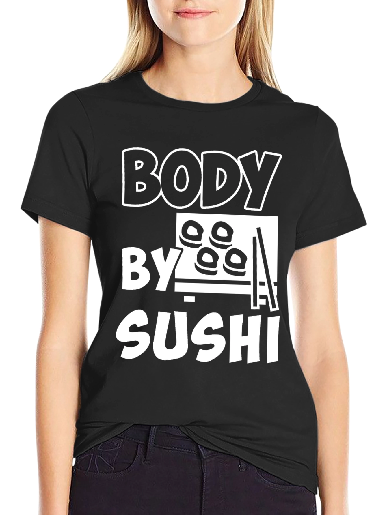 Black Body By Sushi T-Shirt - Funny Foodie Tee view 2