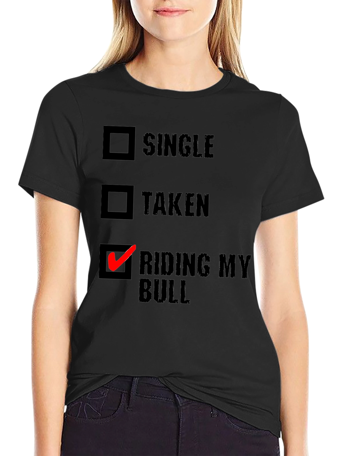 Black Riding My Bull T-Shirt - Funny Graphic Tee view 2