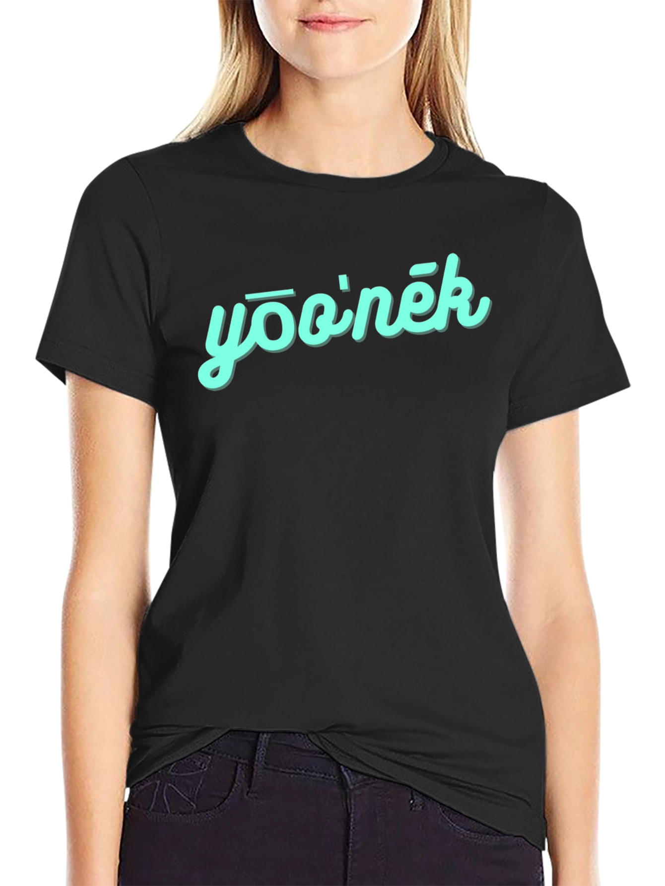 Black Yooinek Graphic Tee - Soft Cotton Blend view 2