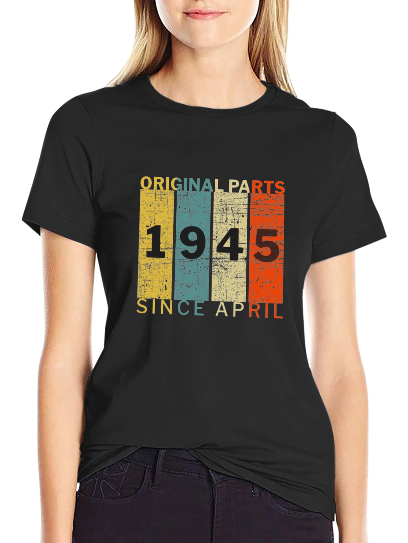 Black Original Parts 1945 Since April Graphic T-Shirt view 2