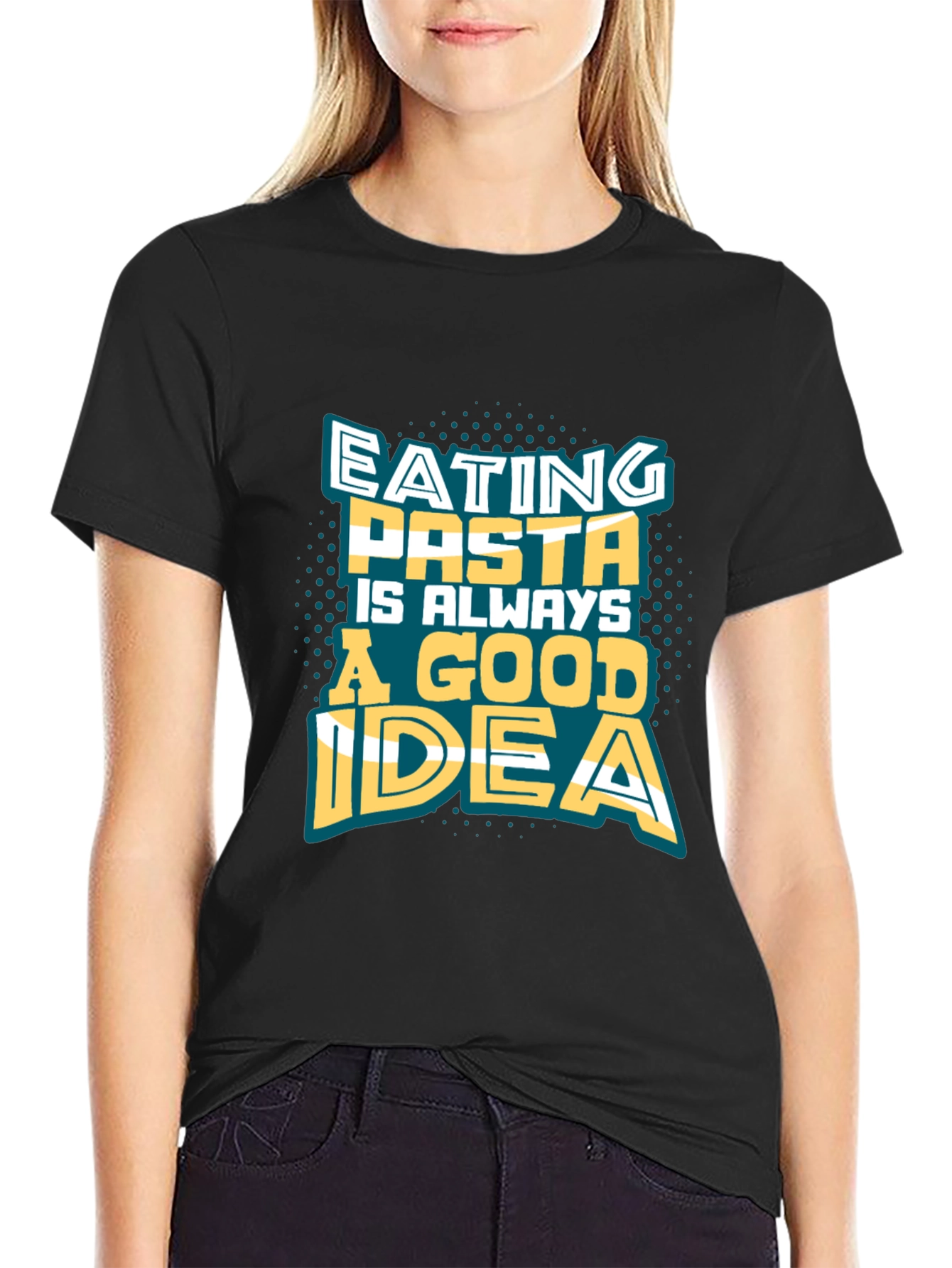 Black Pasta Lover Tee - Eating Pasta Is Always A Good Idea view 2