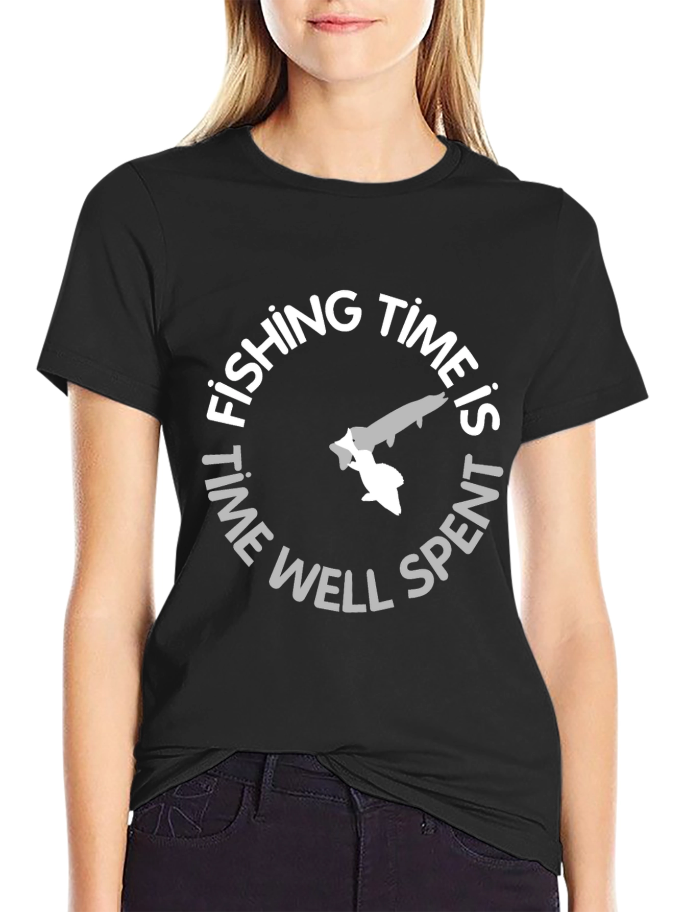 Black Fishing Time T-Shirt - Well Spent view 2