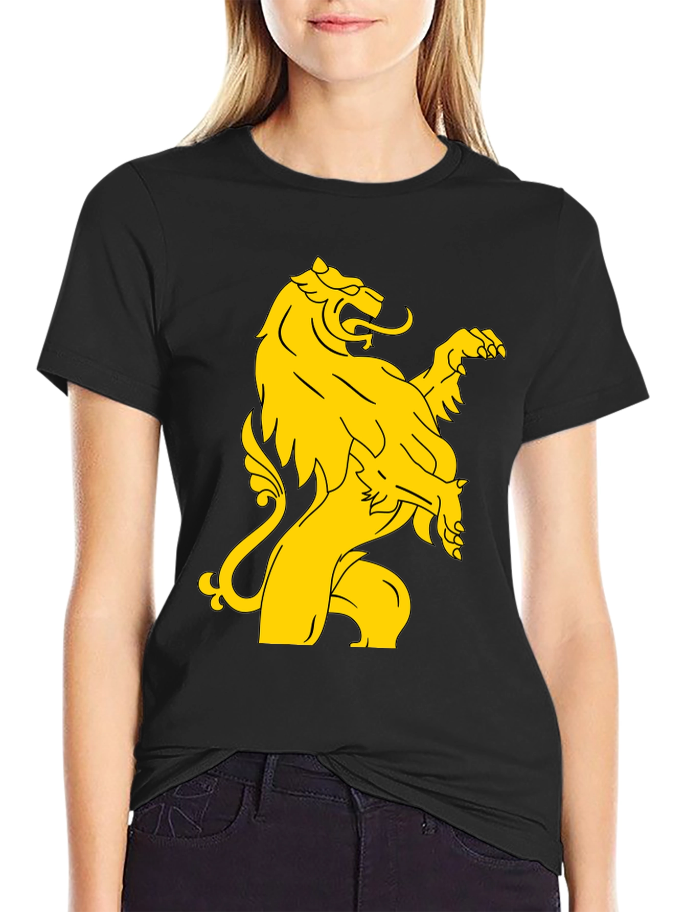 Black Lion Rampant Graphic T-Shirt - Black view 2
