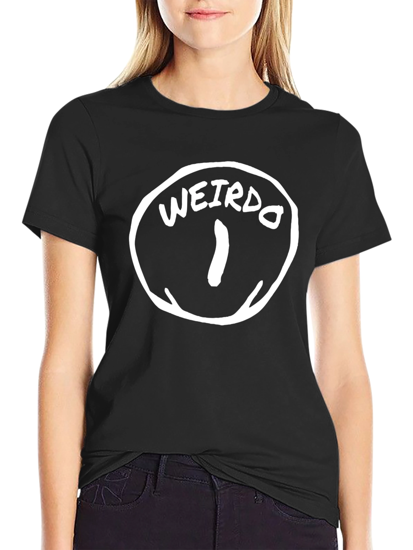 Black Weirdo T-Shirt - Funny Graphic Tee view 2