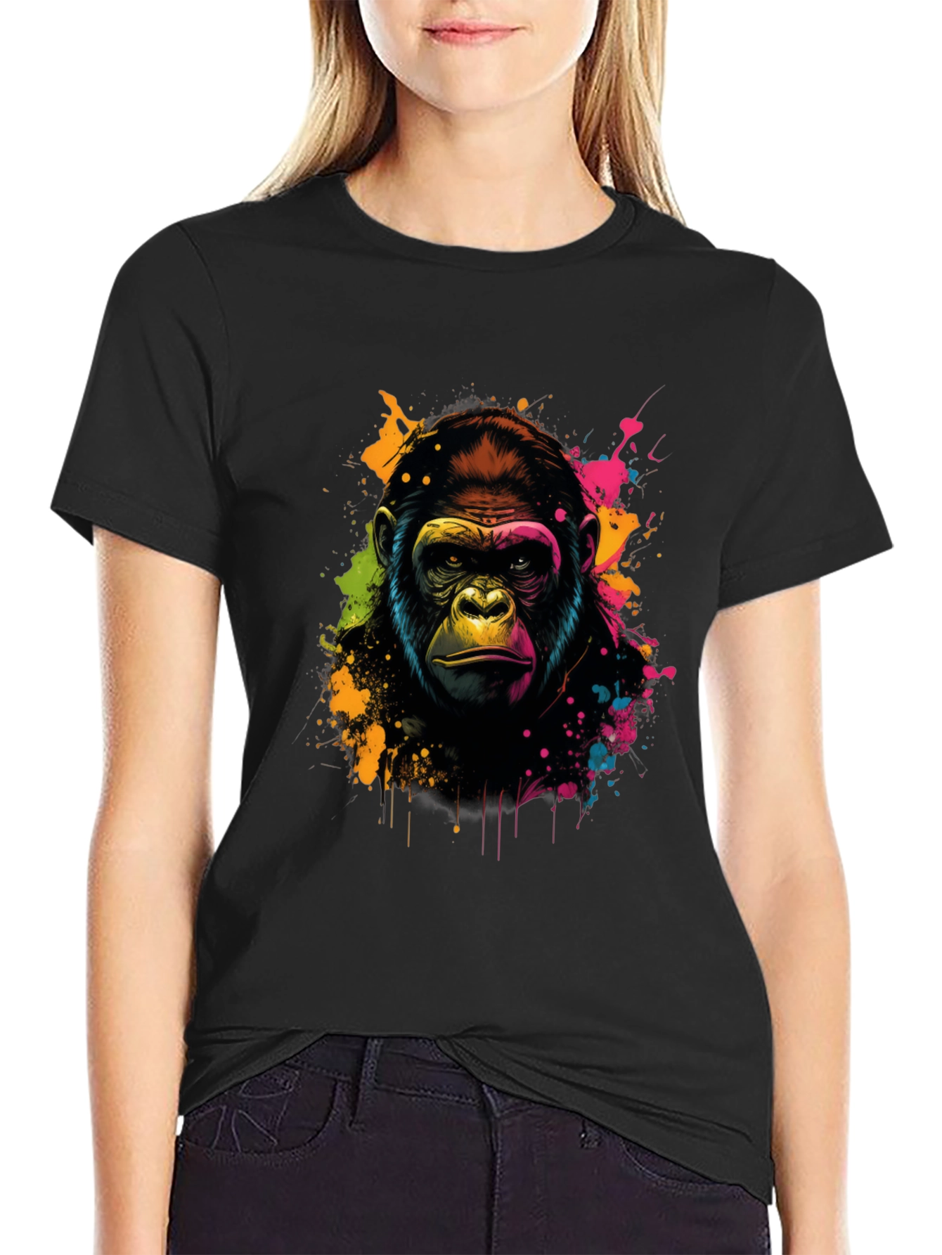 Black Vibrant Gorilla Graphic Tee - Black view 2